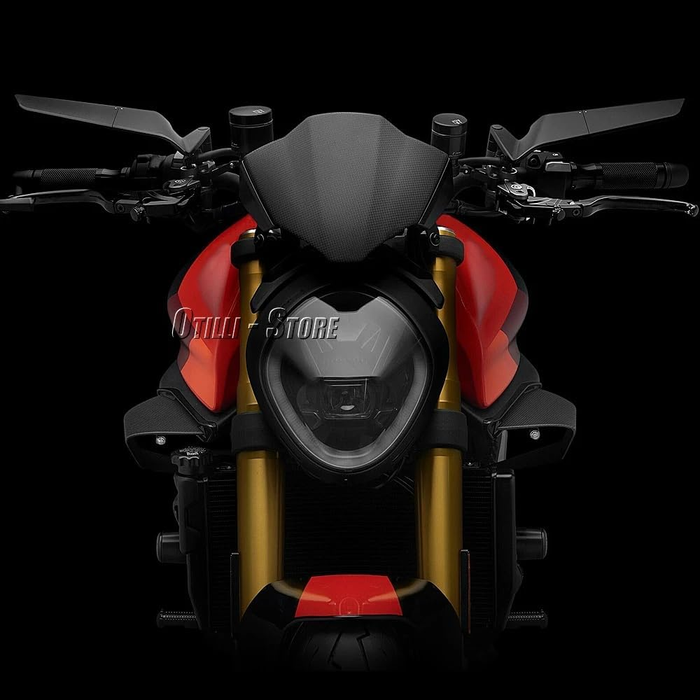 Motorcycle Universal Side Mirrors Rotating Rearview Mirrors with Handlebar Mount Kits Fits for Ducati Streetfighter V2/Streetfighter V4/Streetfighter V4 S/Monster 937/937 SP Naked Bike Wing Mirrors image number 3