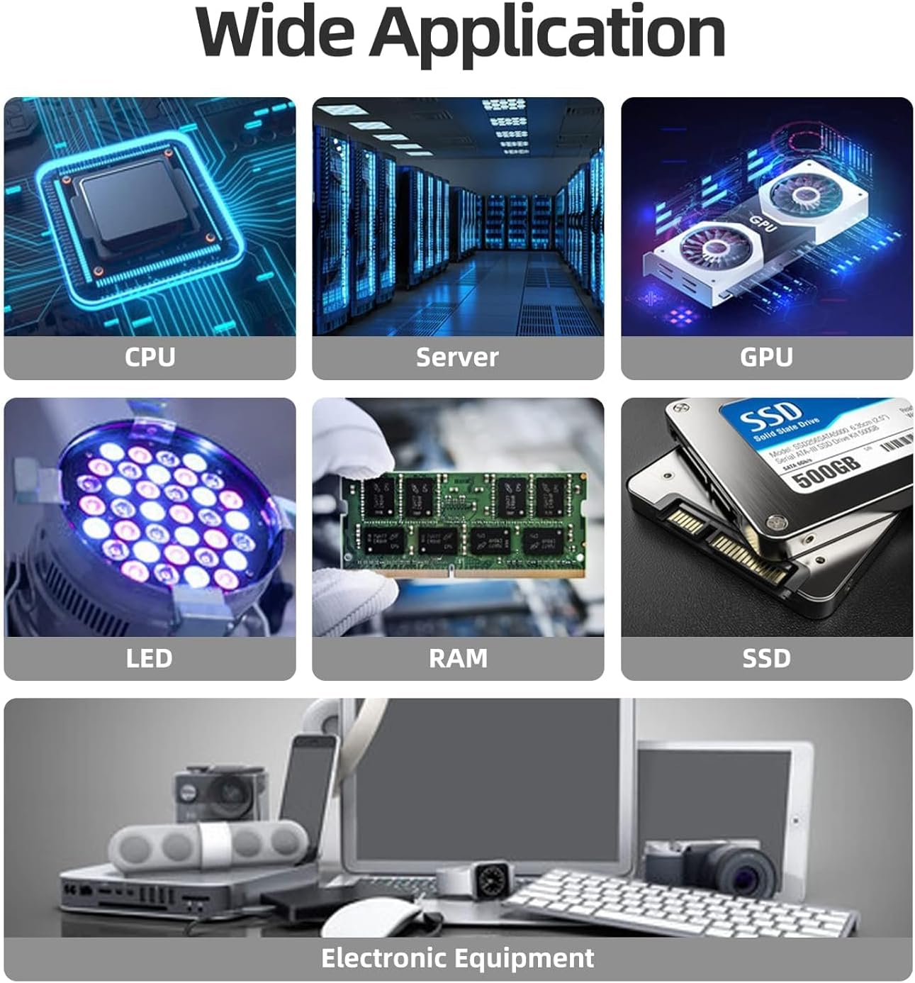 Thermal Pad 14.8 W/Mk, 120 X 120 X 2.0Mm (1 Pcs) Silicone Thermal Pads Cooling Pad, Highly Efficient Heat Resistant Soft Pad image number 4