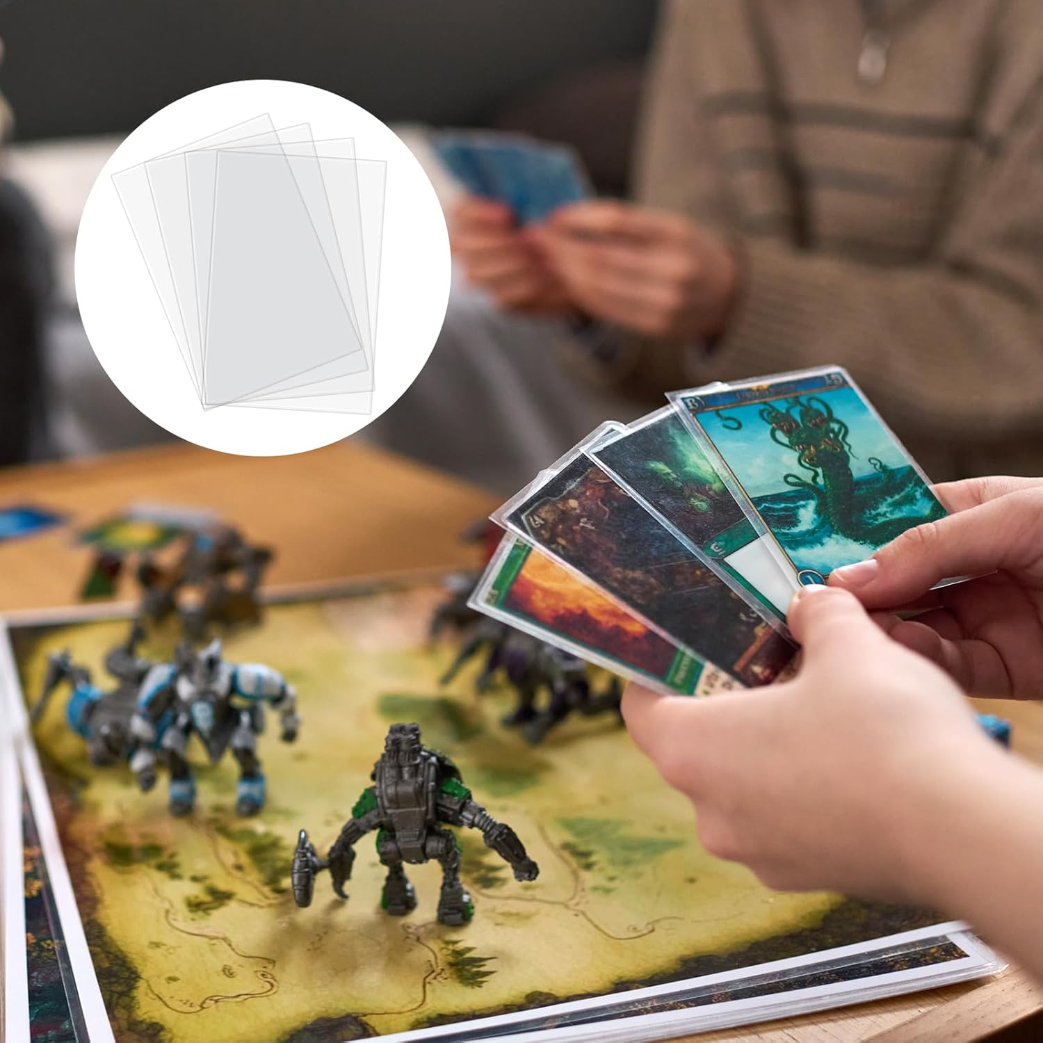200 Pcs Clear Card Sleeves Standard Size, 66X91Mm Ultra Transparent Protectors for Trading Cards MTG Board Game & Collectibles Storage image number 5