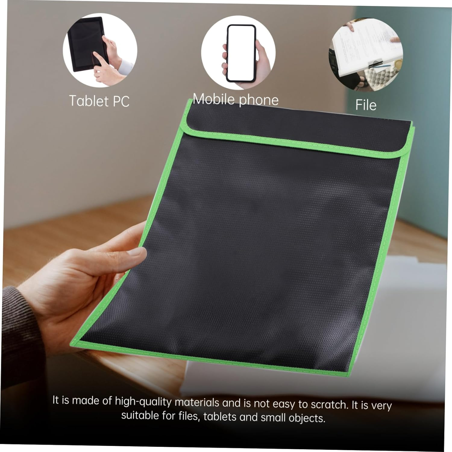 MINAOLULUS Fireproof Document Bag File Bag Resistant Protective Storage Pouch for Important and Valuables image number 6