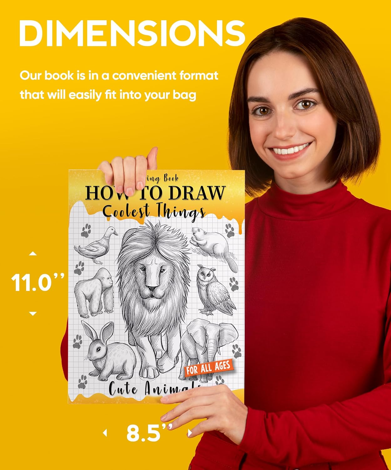 How to Draw Coolest Things Cute Animals: Step-By-Step, Fun, and Easy Sketching Guide for Kids. Learn to Draw Dogs, Cats, Lions, Elephants, Dolphins, and More! image number 1