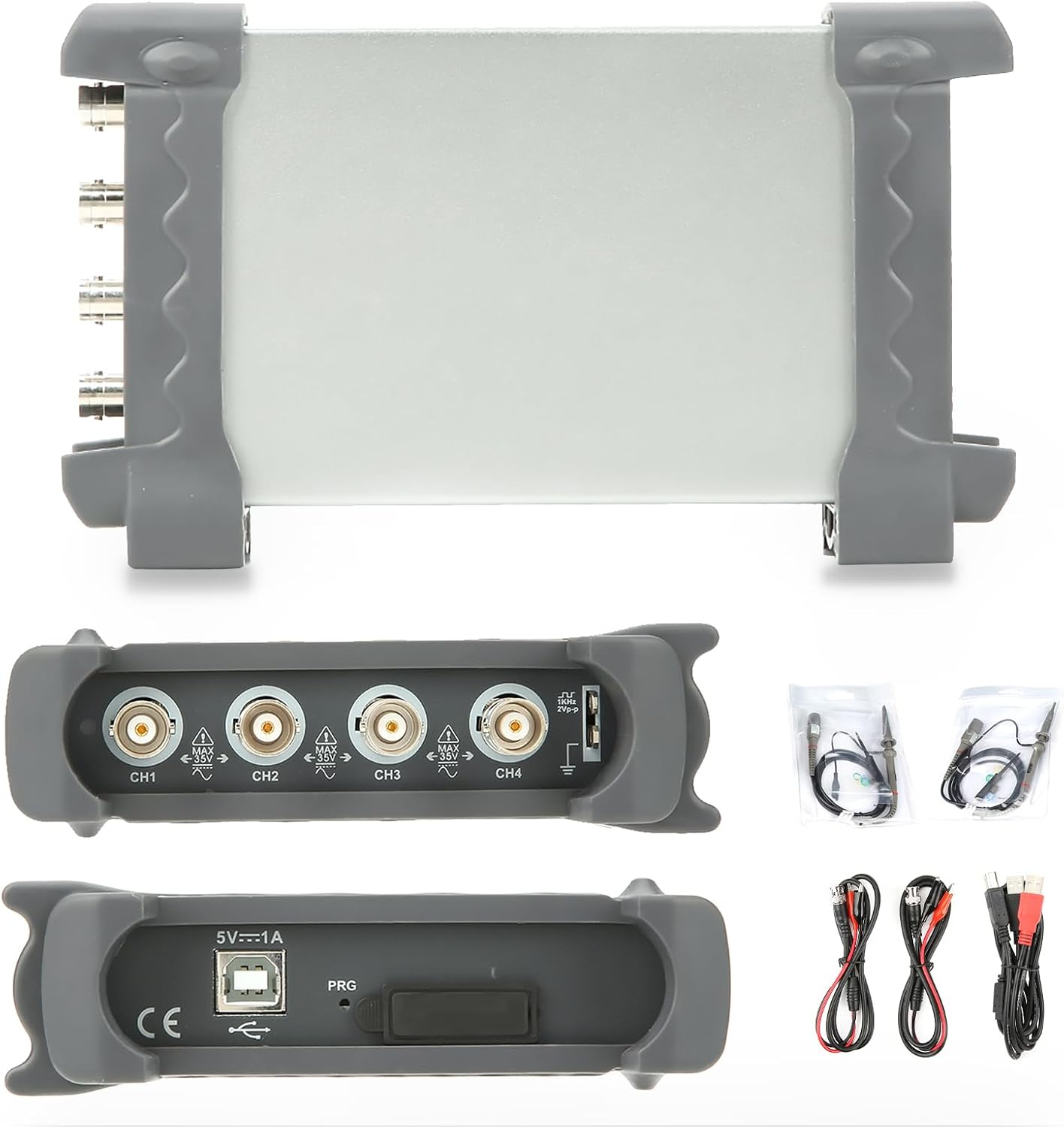 4 Channel Oscilloscope Kit, Digital 70Mhz PC USB Oscilloscope,Hantek 6074BC 1Gsa/S, 2Mv-10V/Div DIY Oscilloscope Kit
