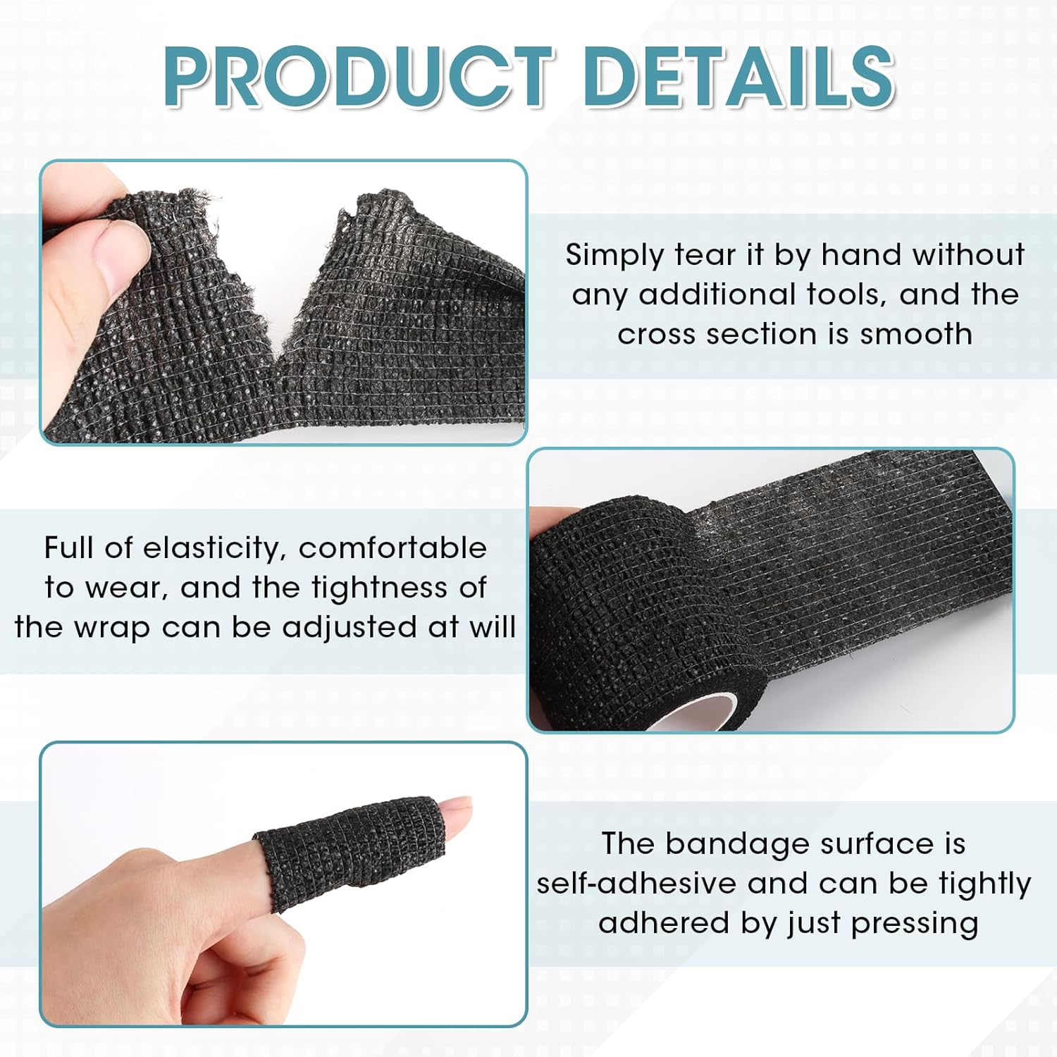 10 Rolls Weightlifting Thumb Hook Grip Cotton - 5Cm X 4.5M Stretchy Gym Tape for Crossfit, Powerlifting & Weight Training - Tearable No Residue Thumb Tape - Protects Thumbs & Wrists during Workouts image number 6