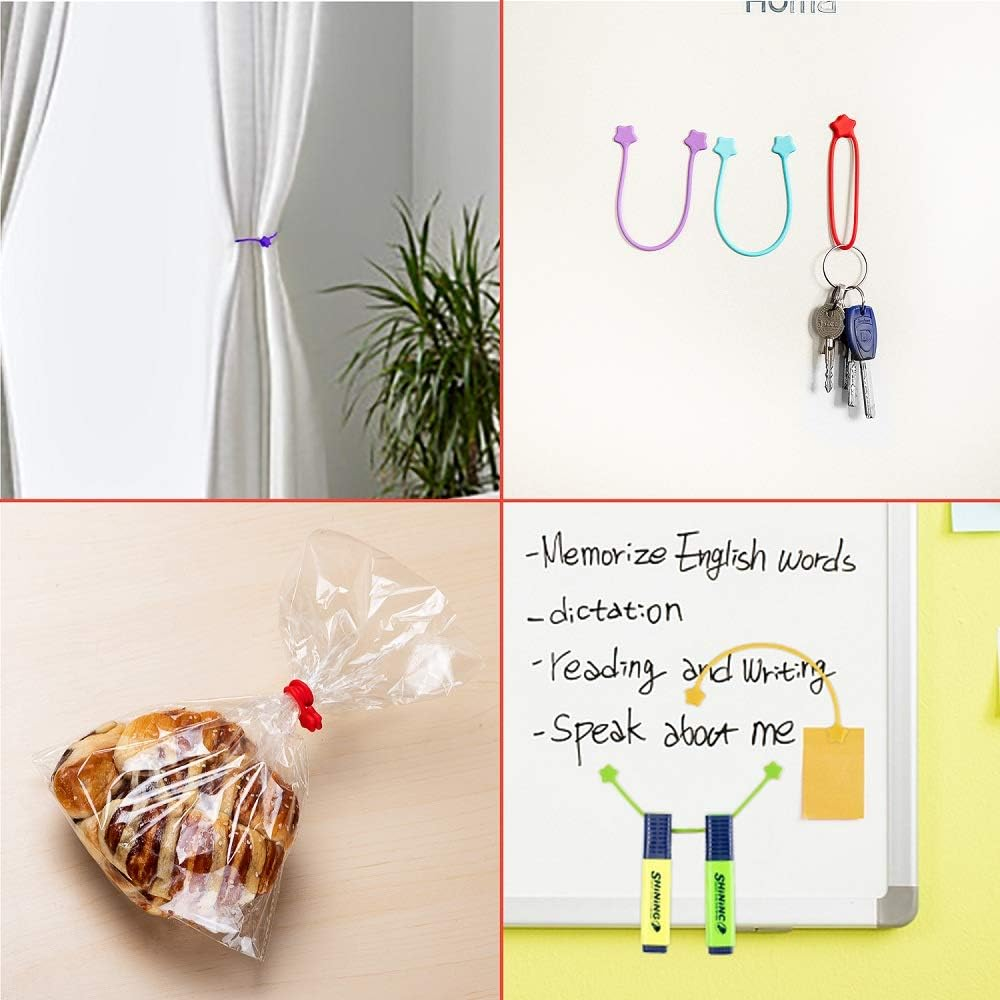 Fironst Strong Magnetic Twist Ties for Bundling and Organizing, Multi-Color Magnet Cord Winder for Cable Management, Hanging & Holding Stuff Silicone Cord Keeper（7 Colors-14Pack） image number 4