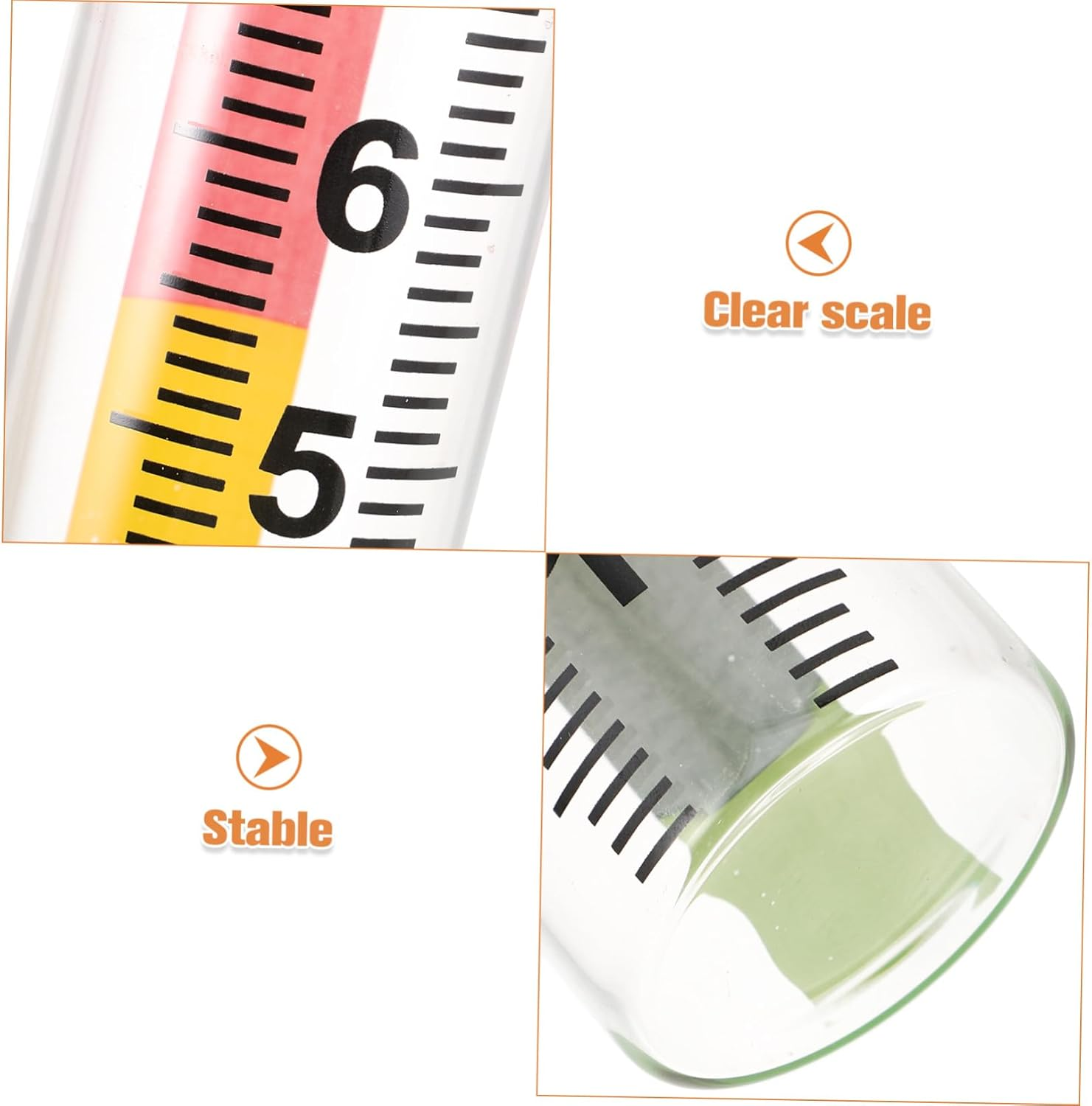 2Pcs Clear Scale Outdoor Rain Gauge for Garden Lawn Patio Accurate Freeze-Resistant Decorative Rain Water with Numbers Rainfall Measuring Tube image number 3