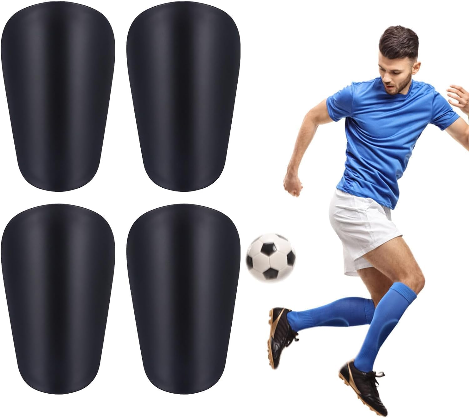 SZHENGSHAN Mini Football Shin Guard, 4Pcs, Small, Black, Multi-Sport, Shin Guard image number 2
