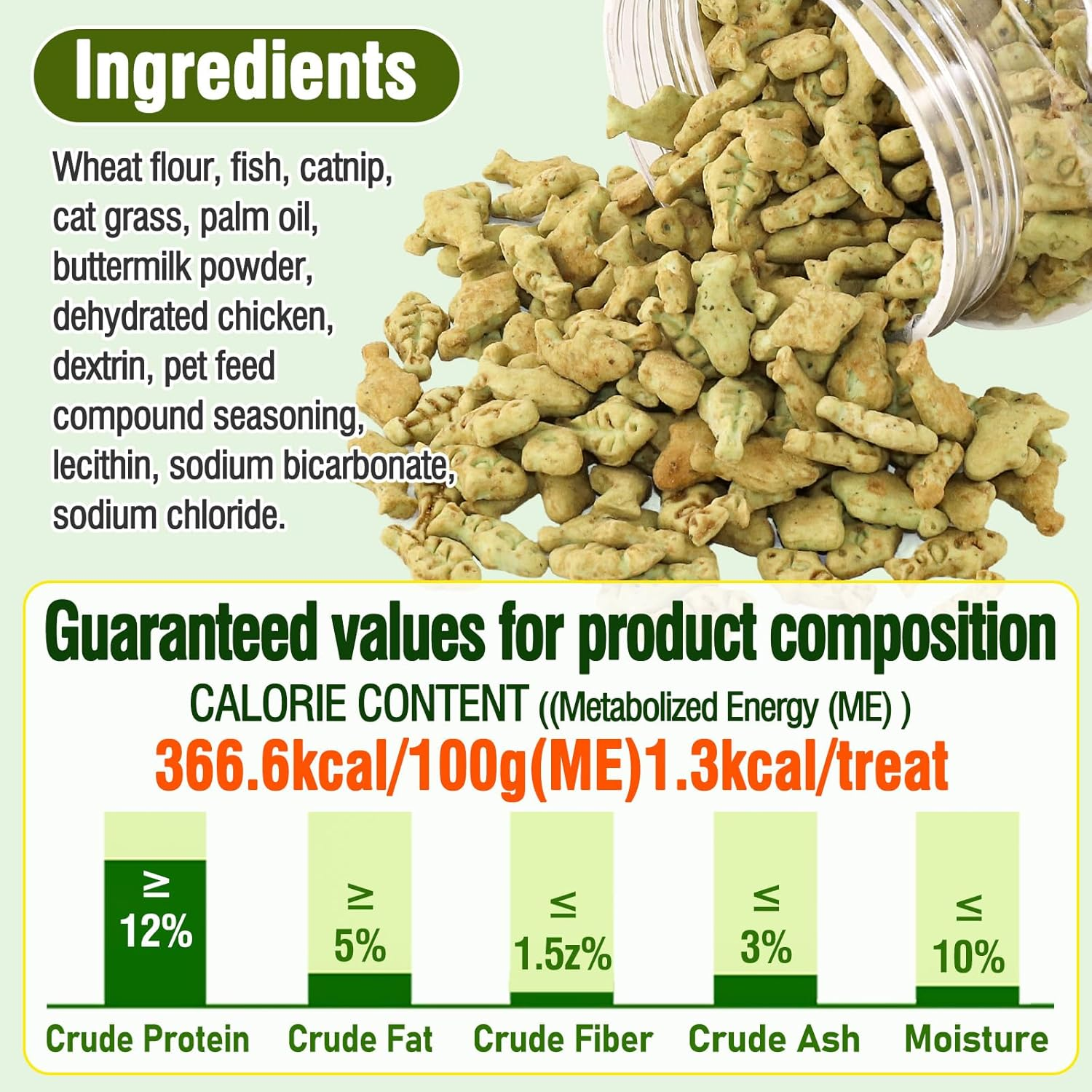 380G Cat Grass Treats, Chicken Catnip Cat Grass Flavor Feline Dental Treats, Cats Treats Snacks Biscuits for Dental Care and Hairball Control image number 6