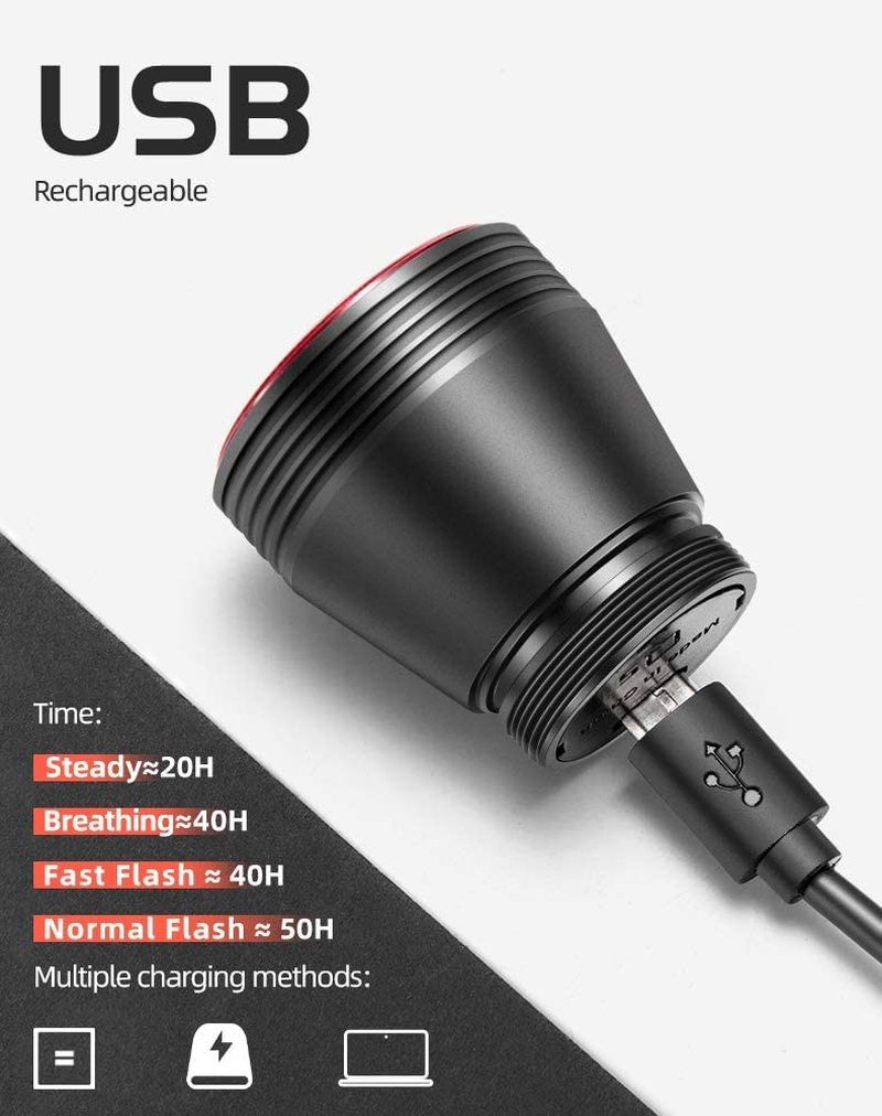 ROCKBROS Bike Tail Light Smart Brake Light Bicycle Taillights Bicycle Rear Tail Light USB Charging IP65 Waterproof LED Bicycle Lights image number 1