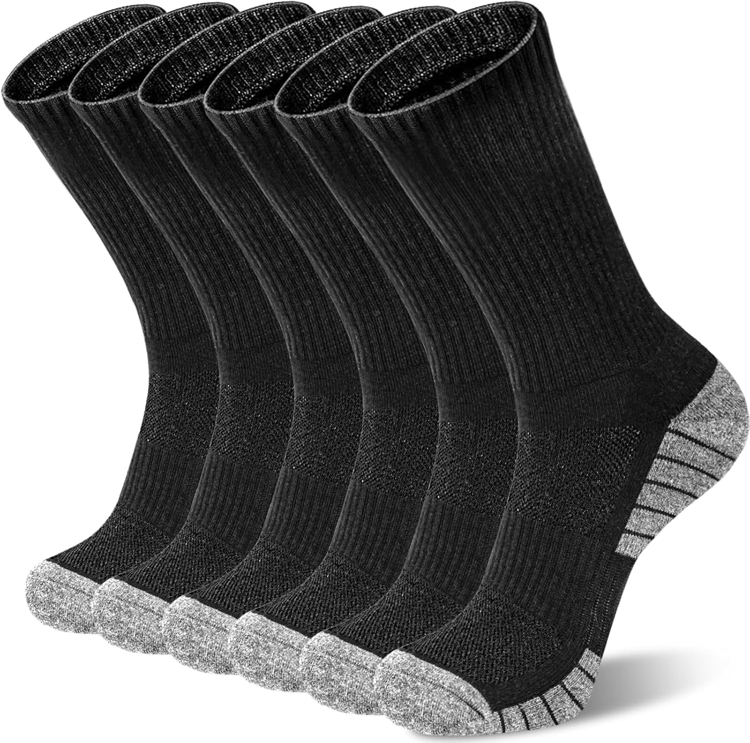 COZY CORE 6 Pairs Athletic Socks Cotton Cushioned Crew Running Socks for Men/Women,Sport Calf Socks Performance Cushioned & Breathable for Running Sports Training Hiking Gym Tennis