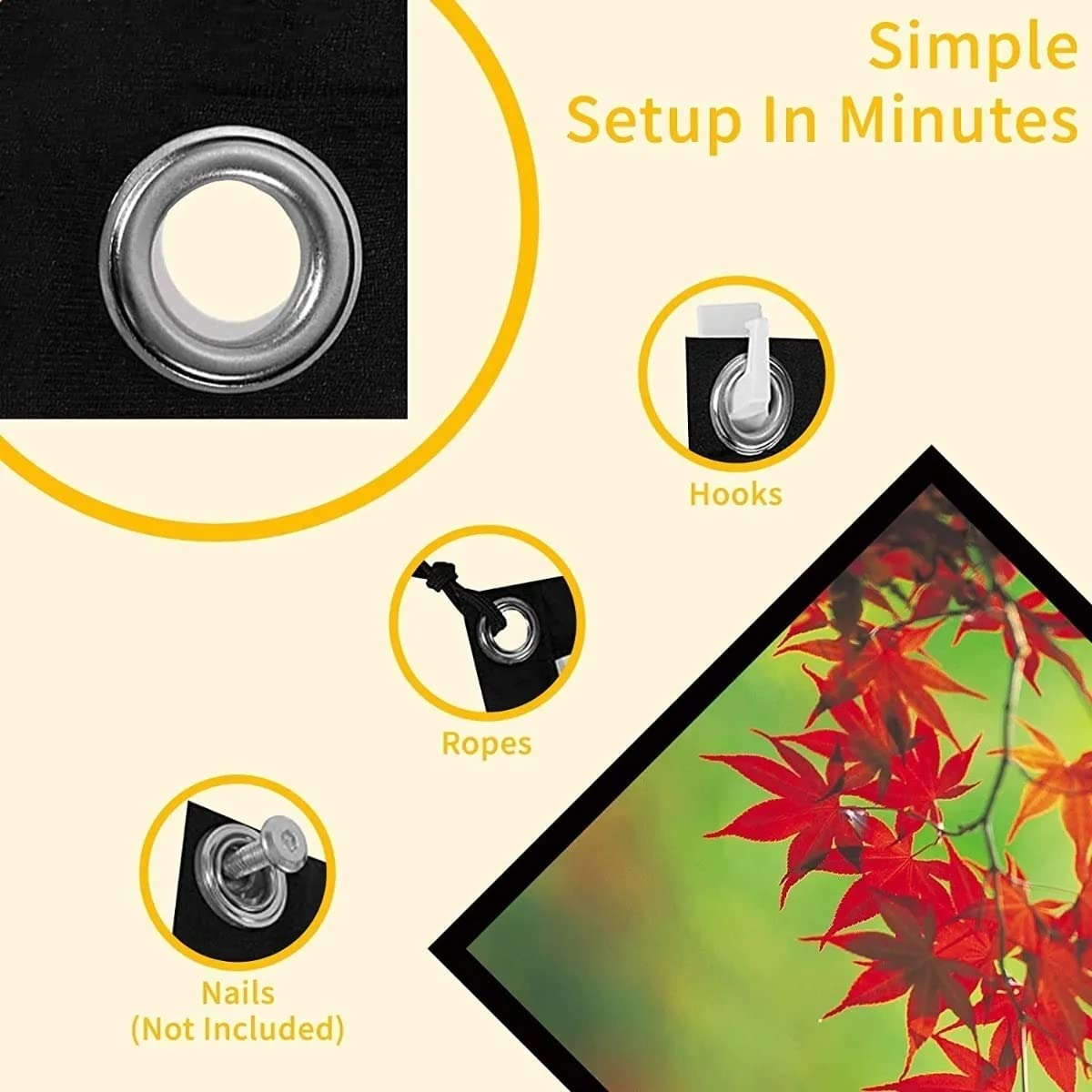 Projector Screen 100 Inch Video Projection Screen 16:9 HD Foldable Anti-Crease Portable Projector Movies Screen for Home Theater Gaming Office Presentation Double Sided Projection image number 1