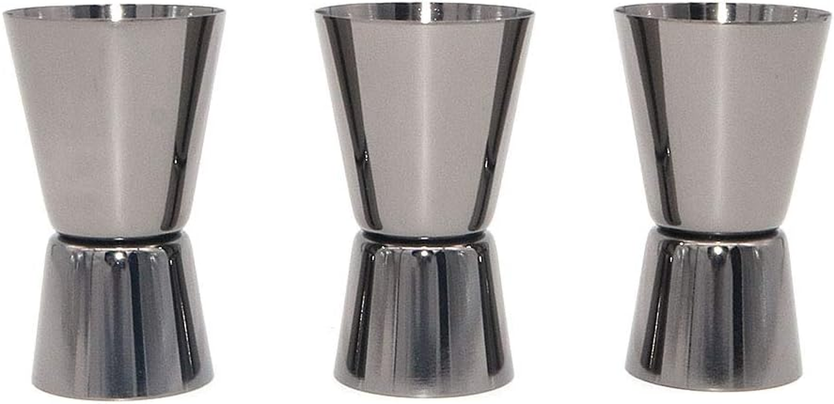 Dollatek 3Pcs Plating Black Stainless Steel Cocktail Jigger Cup Liquor Measuring Cup Straight Cylindrical Measuring Cups Bartender Drink Mixer Party Bar Bartending Tools - 15Ml/30Ml image number 1