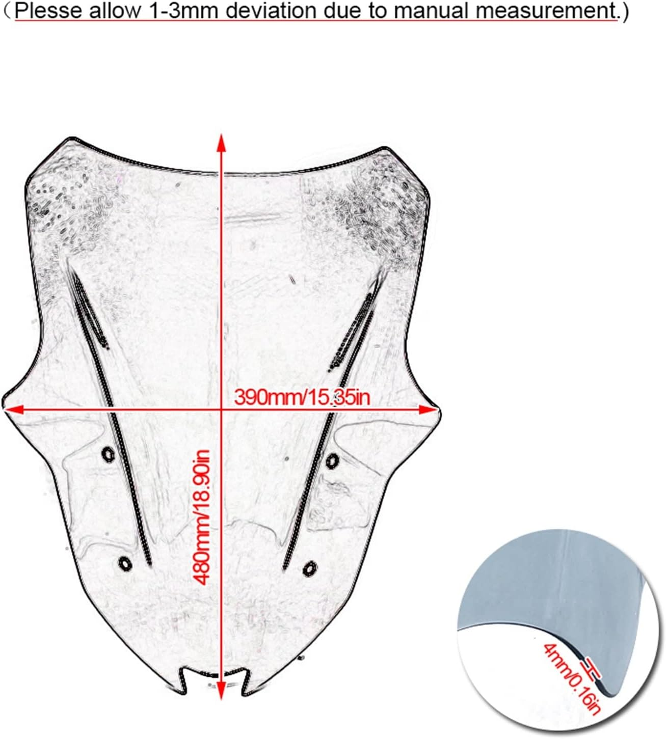 KANGYEBAIHUODIAN Fit for Kawasaki Ninja Z1000SX 2017-2021 Motorcycle Accessories Windscreen Visor Viser Windshield Wind Deflector Z Ninja 1000 XS (Color : Black) image number 2