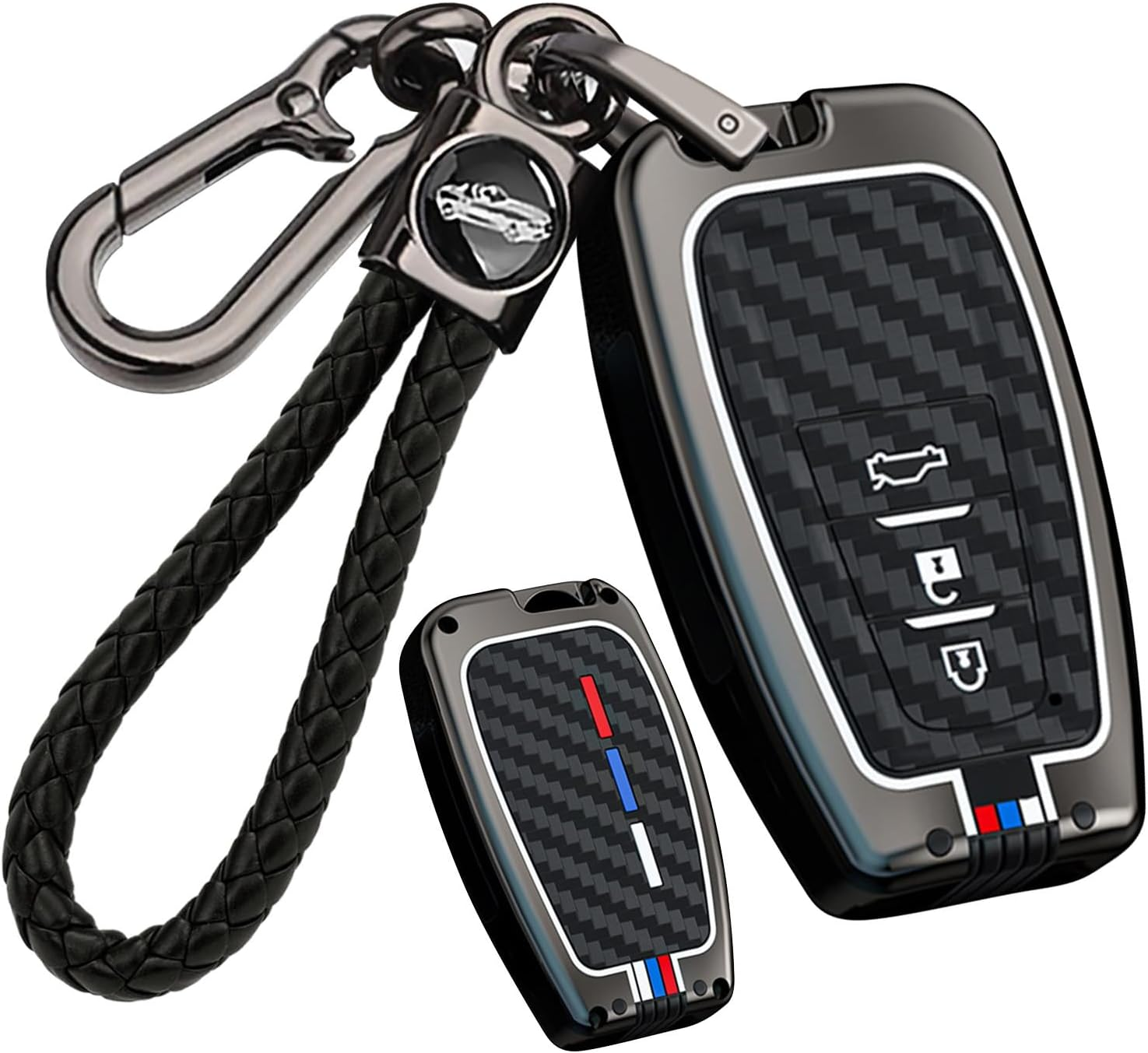 Ontto 3-Button Key Fob Cover with Fluorescent Strip Smart Remote Car Key Shell Fit for Toyota Camry CHR Highlander Corolla RAV4 Avalon Land Cruiser Prado Prius 4Runner GT86 2017-Up,Black image number 1