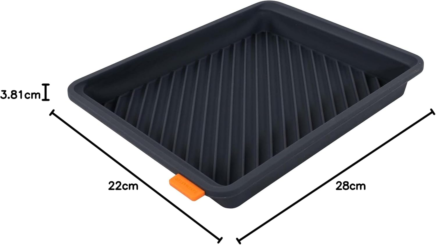 Bakemaster Large Grill Silicone Oven Divider Tray, 28 X 22 X 3.5 Cm, Grey image number 2