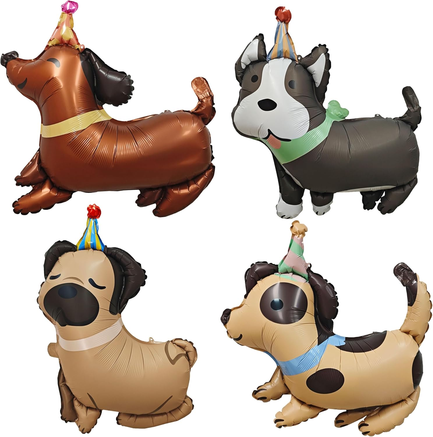 4PCS Animal Dog Balloons Dog Birthday Balloons Pet Dog Balloons Cute Puppy Foil Mylar Balloons for Kids Gift Dog Themed Birthday Baby Shower Pet Party Decorations