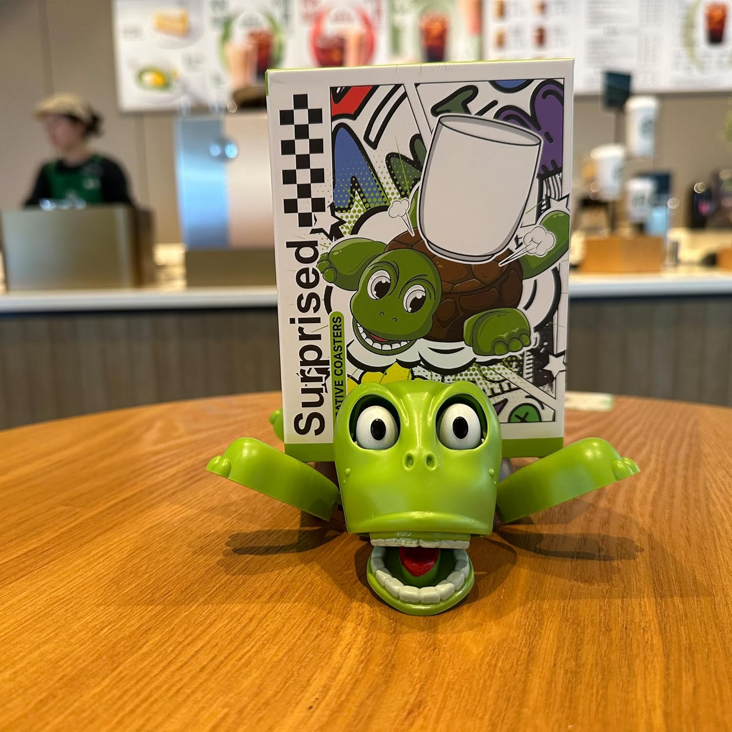 JOD&reg; Turtle Cup Holder,Turtle Coaster with Funny Expression, Cup Holder with Liftable Limbs & Expressive Face for Turtles,Tortoise Lover Gag Gifts Home Decor(Light Green) image number 2