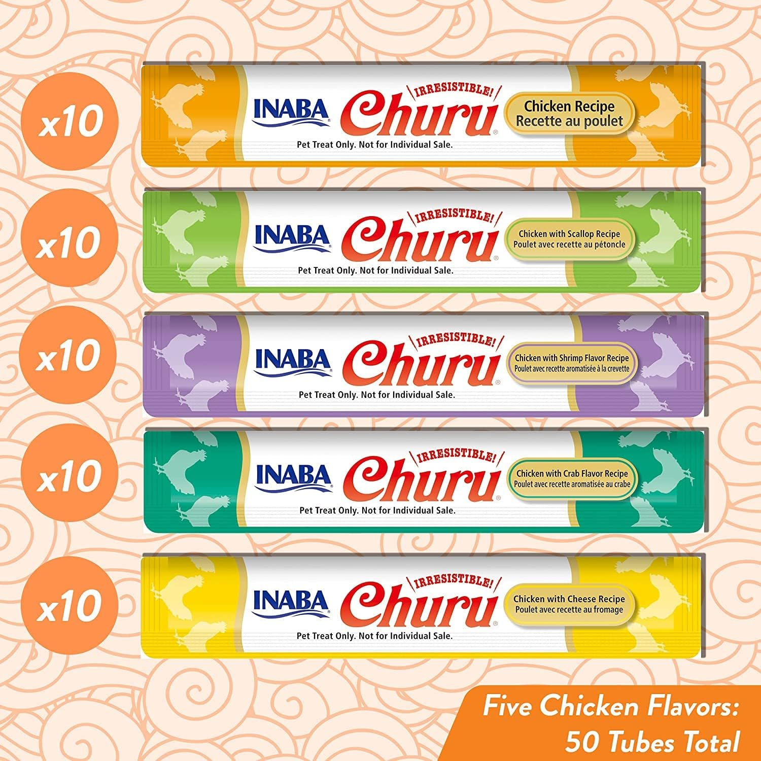 Inaba Churu Puree Lickable Cat Treats Chicken Variety Box 50 X 14G image number 6