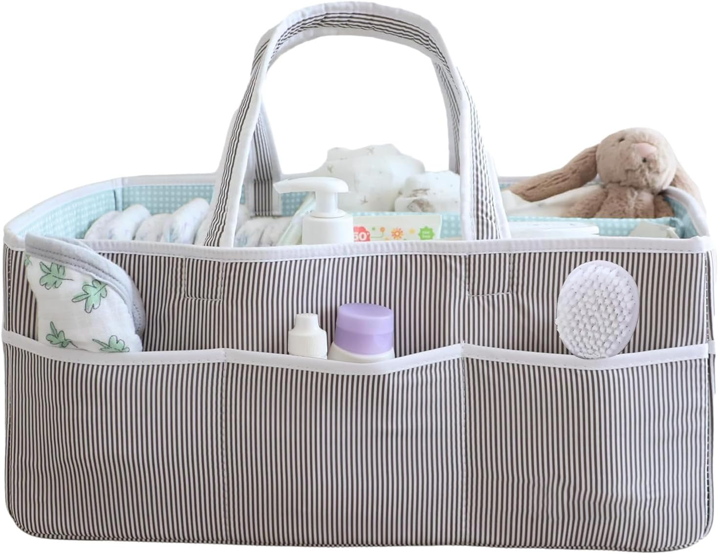 Baby Diaper Caddy Organizer - Large Tote Bag for Nursery Essentials, Gender Neutral Newborn Registry Must-Have, Car Travel Storage for Boys & Girls image number 1