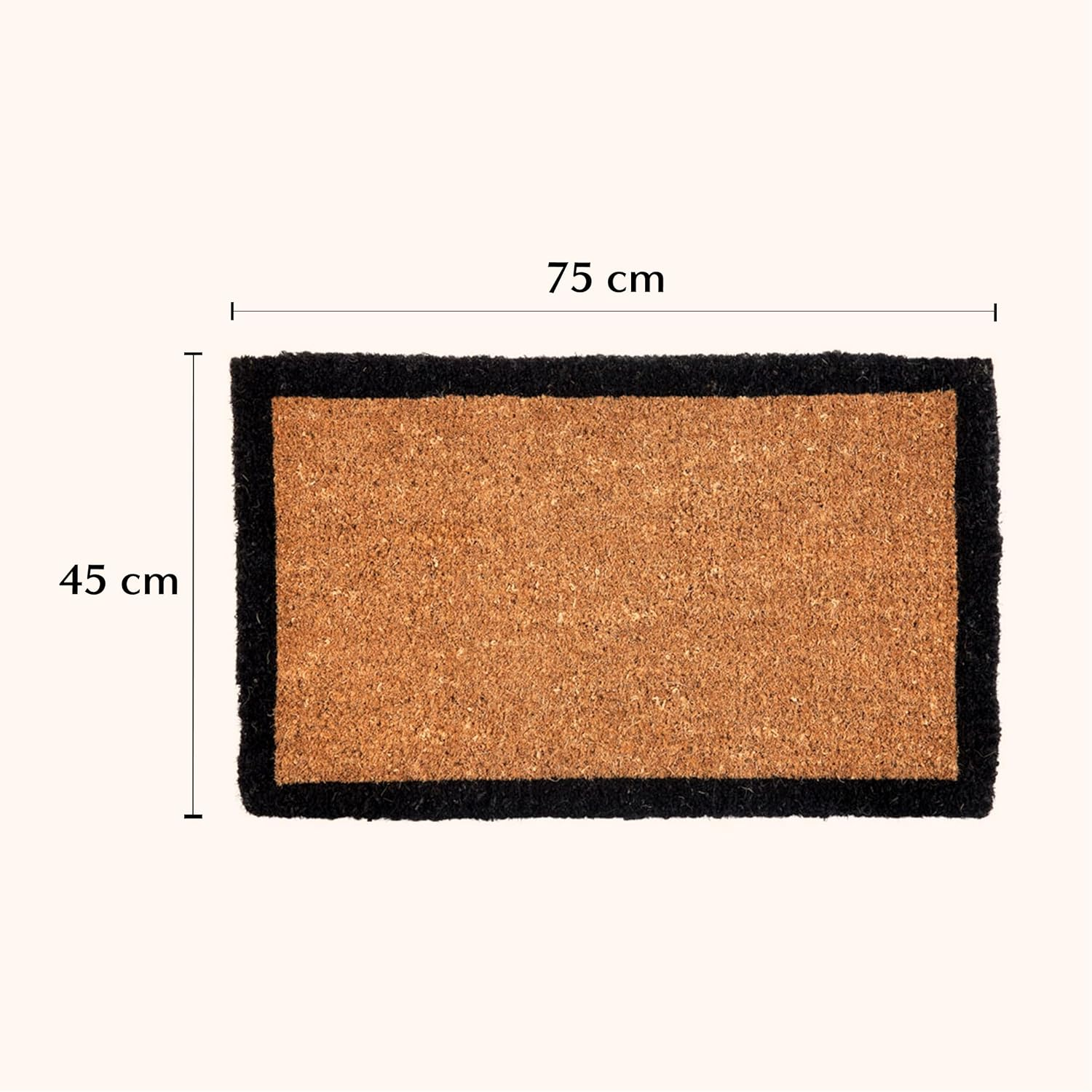 Natural Coir Doormat | Four Corners Black Border Thick Coir Doormat for Indoor and Outdoor Use (45 Cm X 75 Cm)