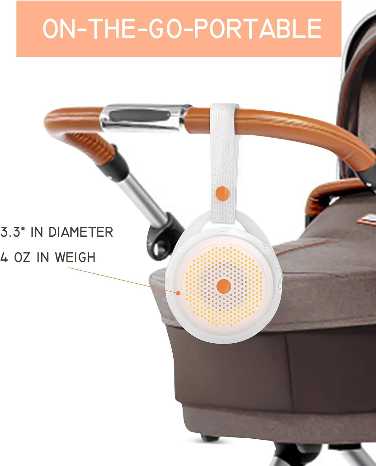 Elesories S2 White Noise Machine, Portable Sound Machine for Babies,12 Soothing Sounds, Adjustable LED Light, Child Lock, Wireless Speaker, up to 72 Hours Battery Life-Soothing Baby, Better Sleep image number 5