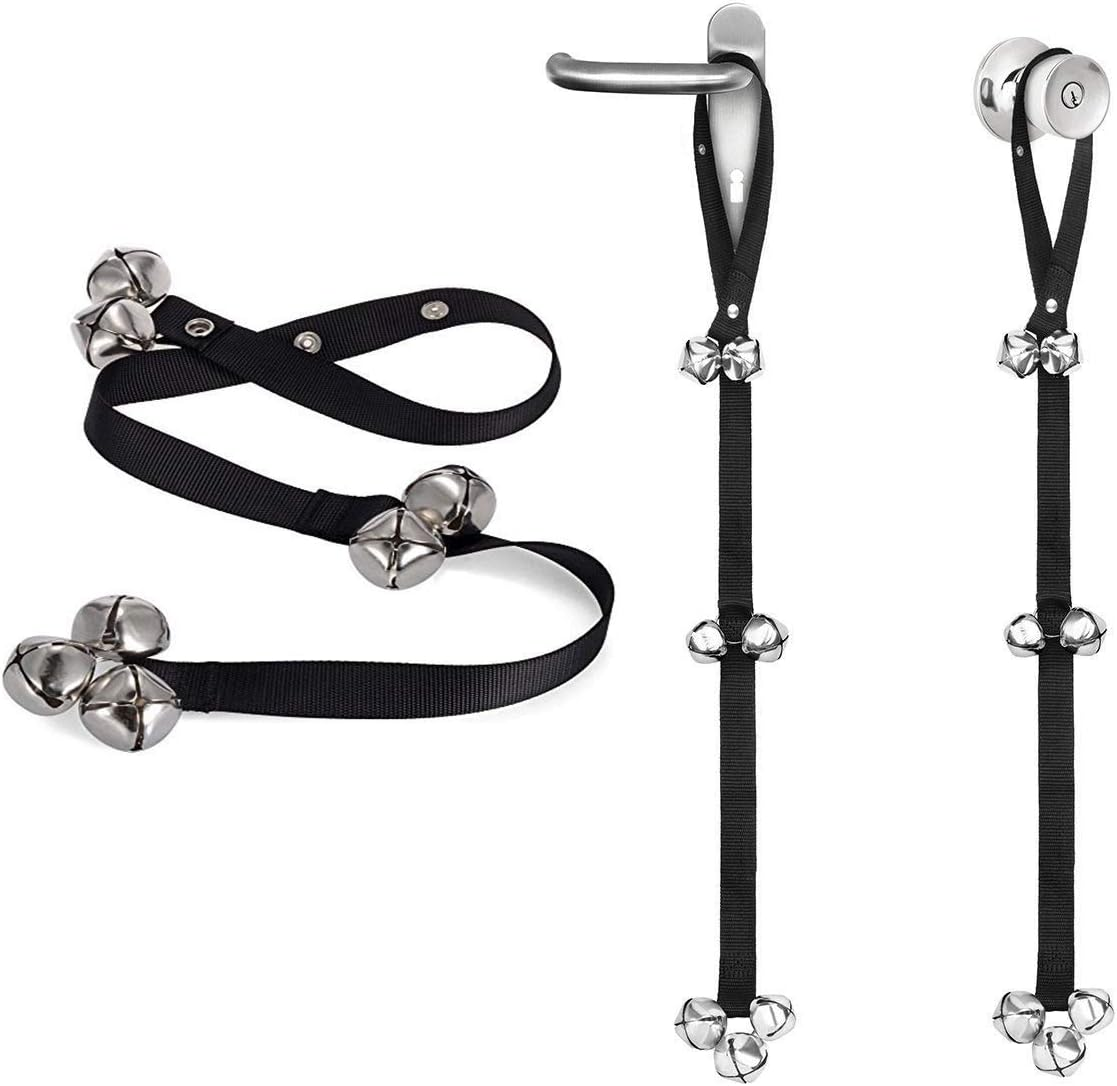 Pet Doorbells - Efficient Potty Training Tool - Ideal for Housetraining Dogs -Dog Toilet Training Bell-Dog Out Bell (Black, One Size) image number 4