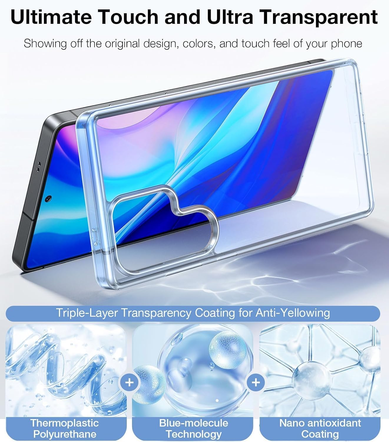 TORRAS Shockproof for Samsung Galaxy S25 Ultra Case 6.8'',12FT Military Grade Drop Tested, Protective Hard Semi-Clear Matte Back & Soft Edge Slim Galaxy S25 Ultra Clear Case Guardian Series, Clear image number 7