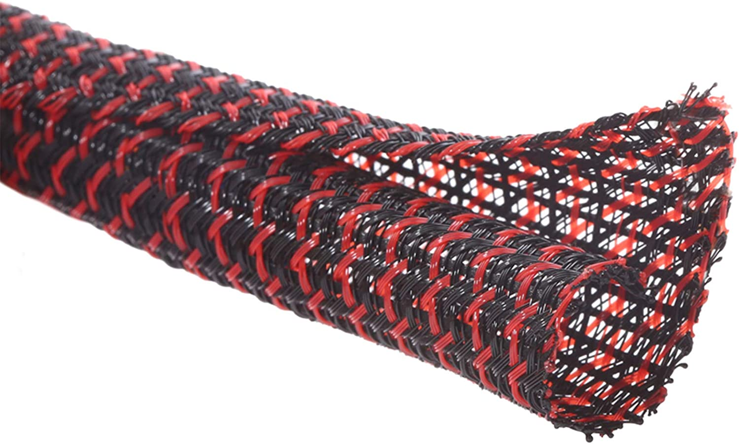 Alex Tech 25Ft - 1/2 Inch Cord Protector Wire Loom Tubing Cable Sleeve Split Sleeving for USB Cable Power Cord Audio Video Cable - Protect Cat from Chewing Cords - White