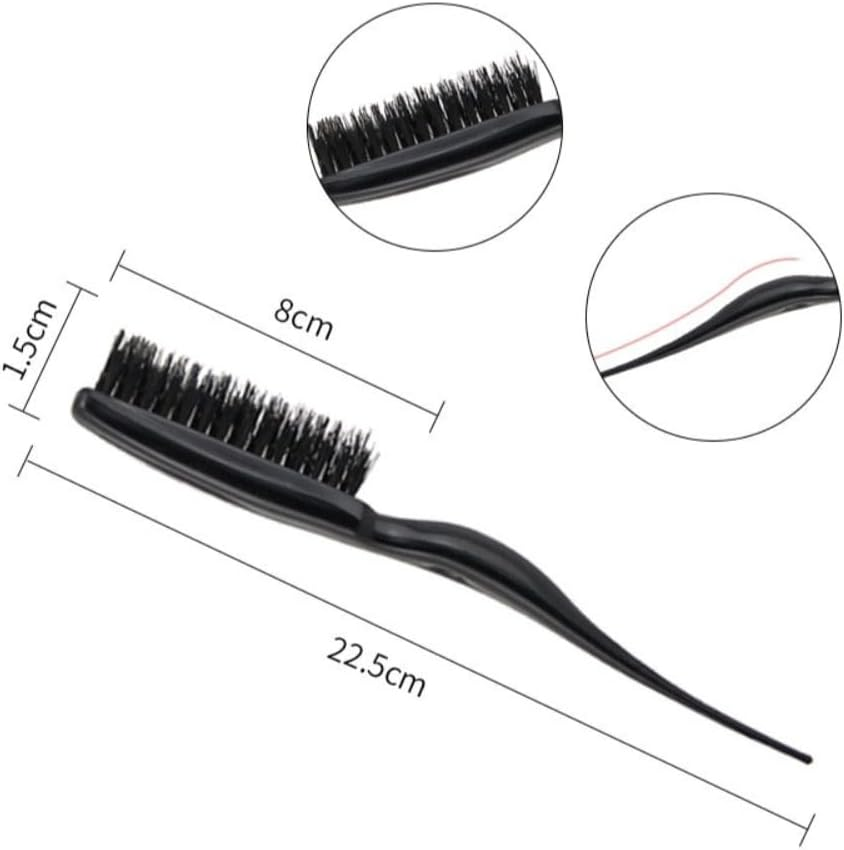 Poemtian Hair Brush, Nylon Bristle 3 Rows Teasing Comb Brush Back Combing Tease Styling Brush