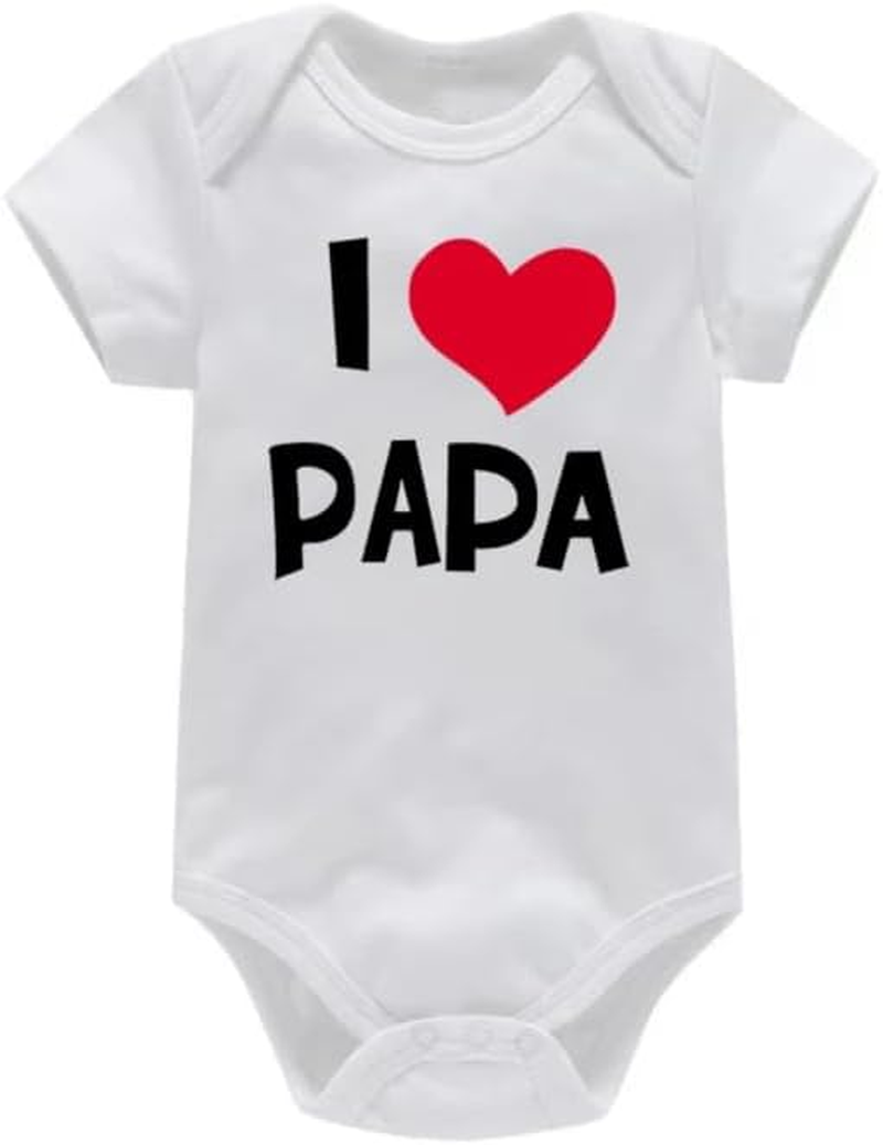 Baby Bodysuit Set of 2, I Love Mama and Papa Design, White Cotton Romper image number 1