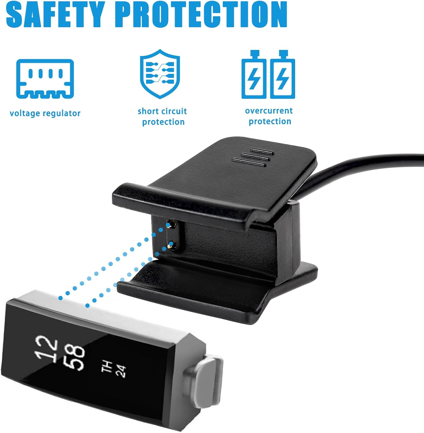 55CM Long Charger for Fitbit Alta HR Charger, Cord USB Charging Cable Dock for Fitbit Fitbit Alta HR Smart Fitness Watch image number 4