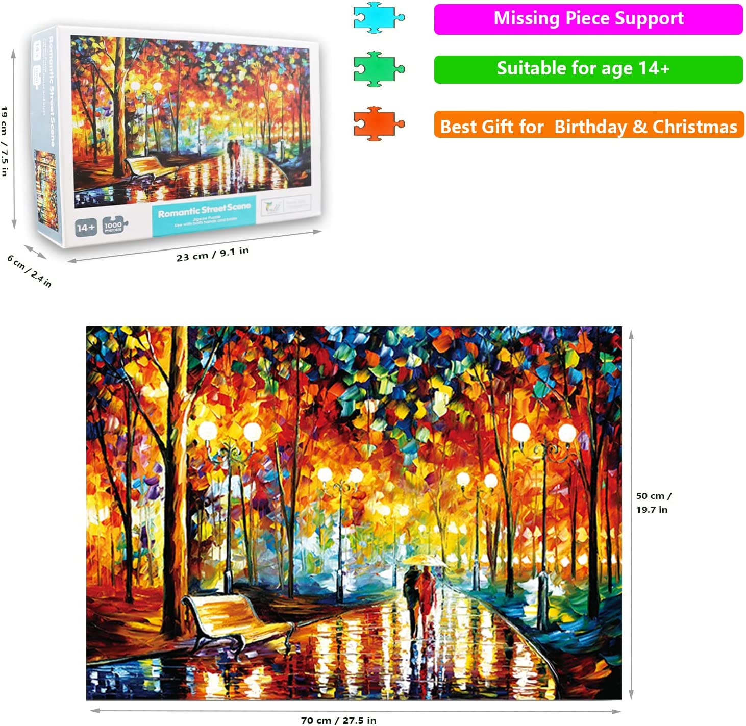 Jigsaw Puzzles for Adults 1000 Pieces Interesting Toys Brain Teaser Jigsaw Puzzles Unique Hard Puzzles Games(Street Sceme)&hellip;
