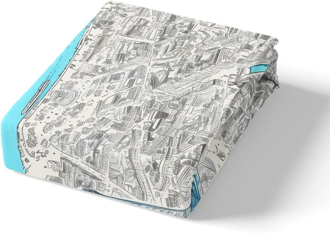 Jejeloiu Kids Eiffel Tower Bedding Set Full Size Paris Comforter Cover Set for Boys Girls French Cityscape Map Blue Duvet Cover Bedspread Cover Room Decor Quilt Cover,No Stuffing image number 1