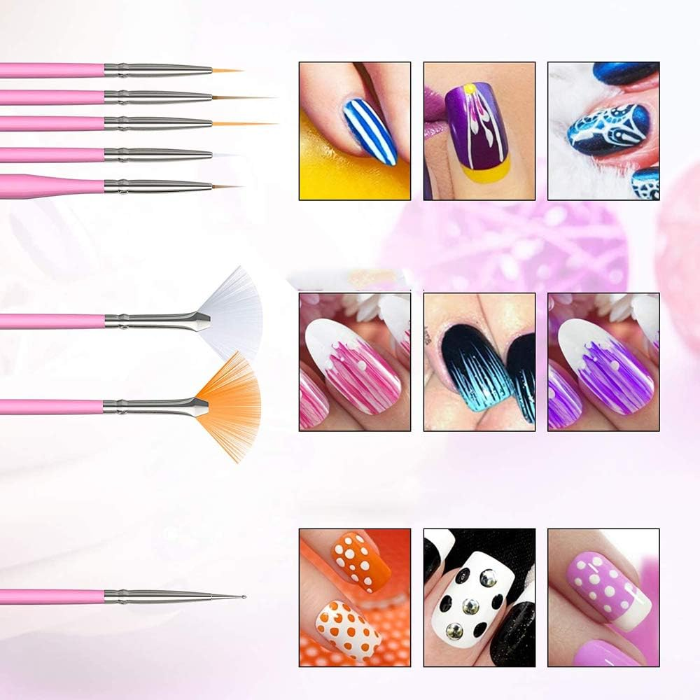 Nail Art Kit 50 Pieces Nail Design Tools Nail Dotting Tool Nail Foil Nail Striping Tapes and Rhinestones Crystals image number 3