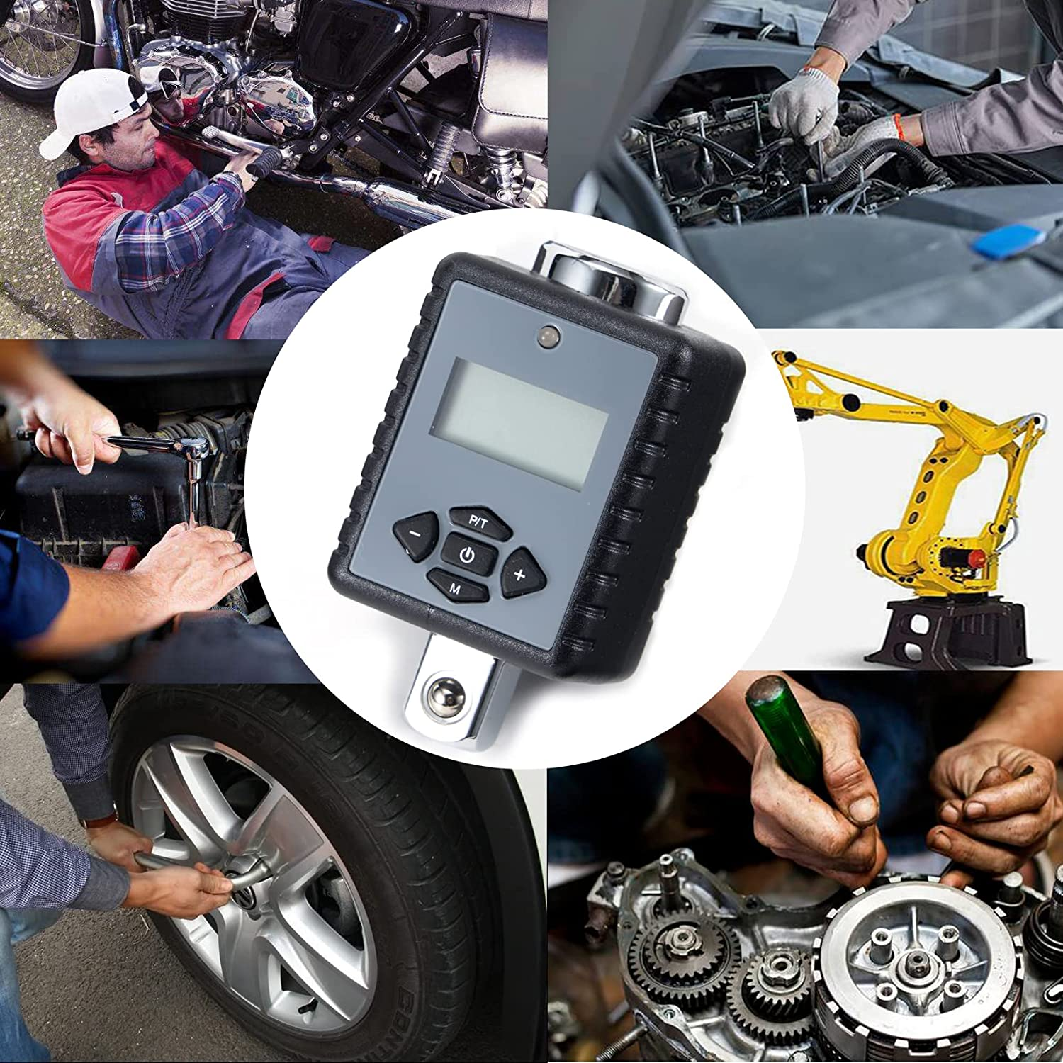 Threeh 1/2''Digital Torque Adapter (12.5 to 250.9 Ft-Lbs.) with Audible&Led Alert (1/2'' Drive & Includes Adapters for 3/8'' and 1/4'') image number 2