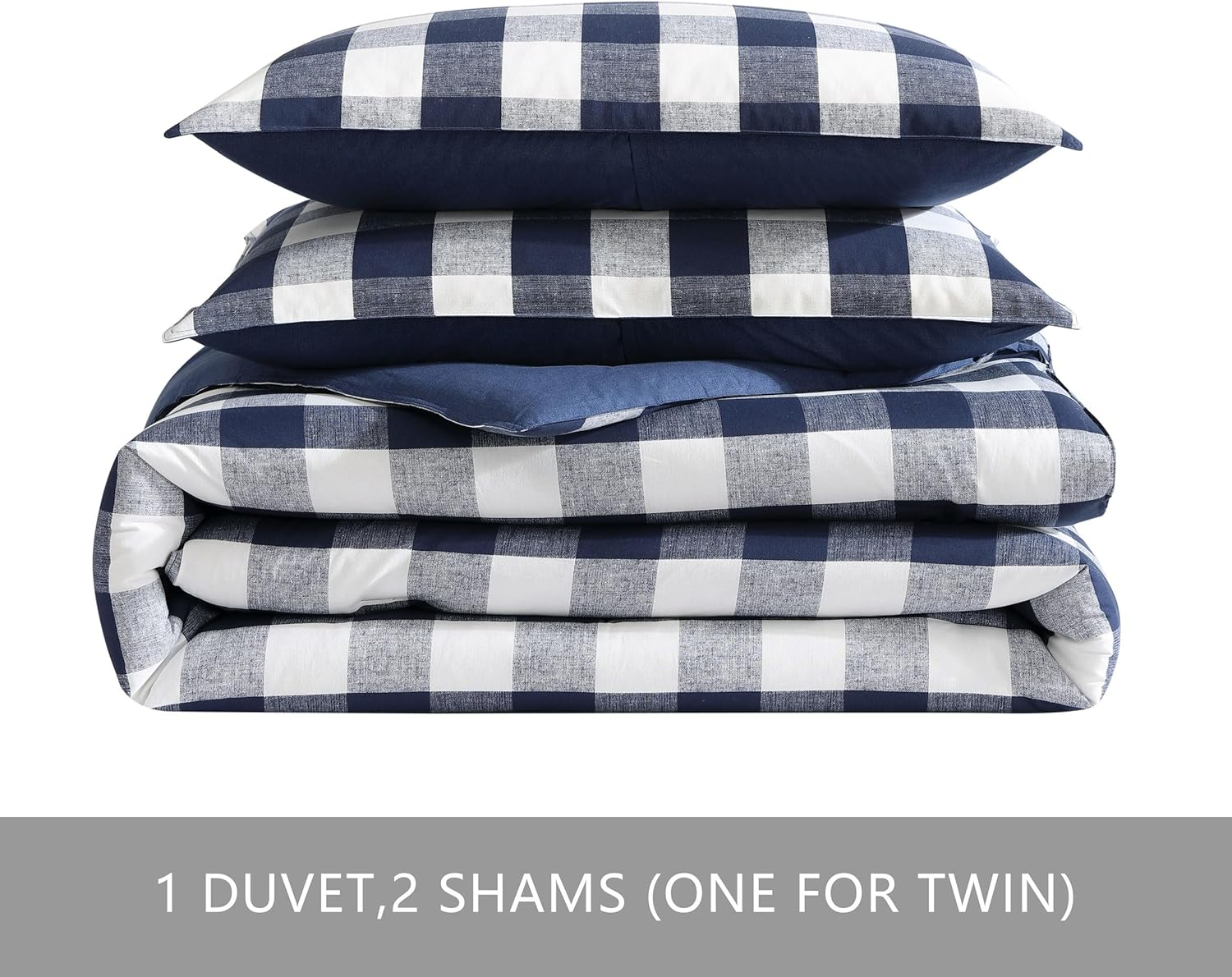 Eddie Bauer - King Duvet Cover Set, Reversible Cotton Bedding with Matching Shams, Stylish Plaid Home Decor (Lakehouse Blue, King)