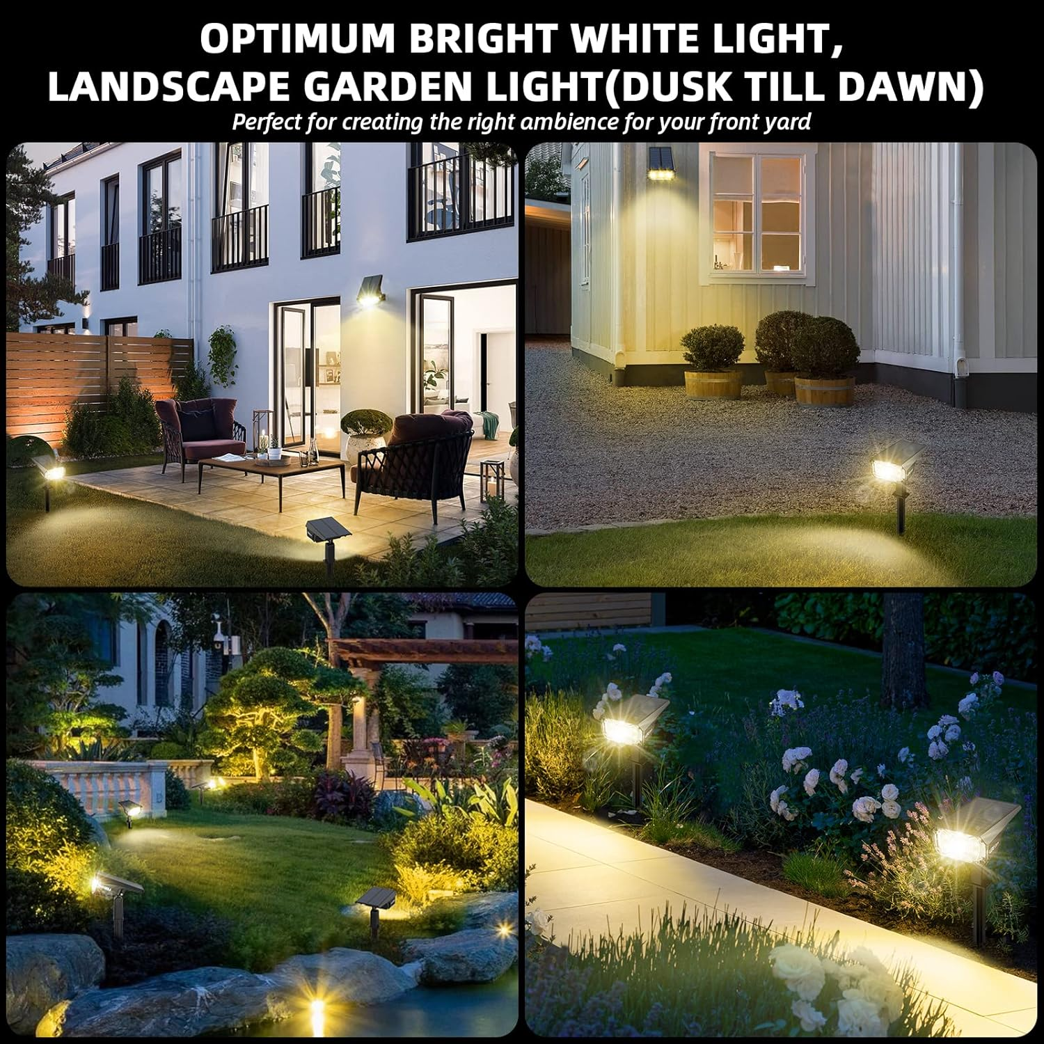 3 Brightness Modes Solar Outdoor Lights with Super Bright 40Leds, 360 Adjustable Lighting Angle, USB Charging, Longer Working Time, Waterproof, Patio, Porch, Driveway