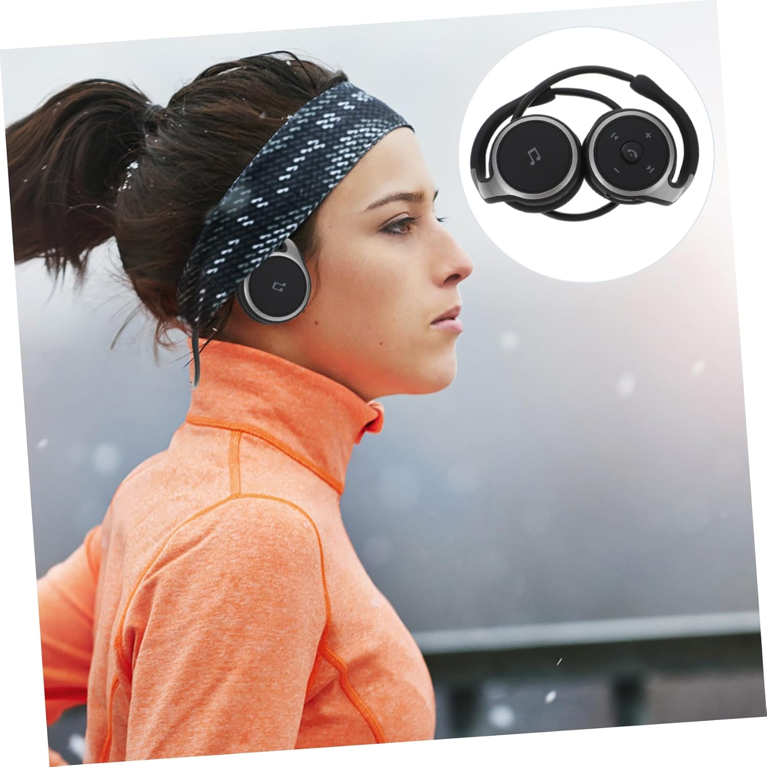 Gatuida Wireless Ear Hook Headphones Sports Earbuds with Volume Control Ergonomic Design for Running and Exercise Comfortable Fit with Glasses Compact Black Wireless Headset for Outdoor image number 6