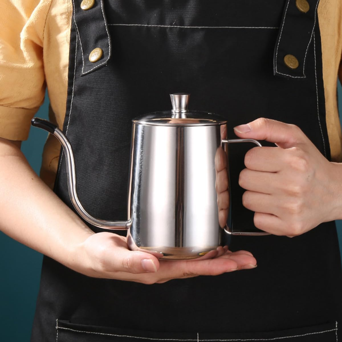 COOPHYA Stainless Steel Coffee Kettle with Long Gooseneck Spout for Precise Pour-Over Brewing Fast Heat Conduction Office and Home Use Metal Coffee Pot for Tea Lovers image number 4