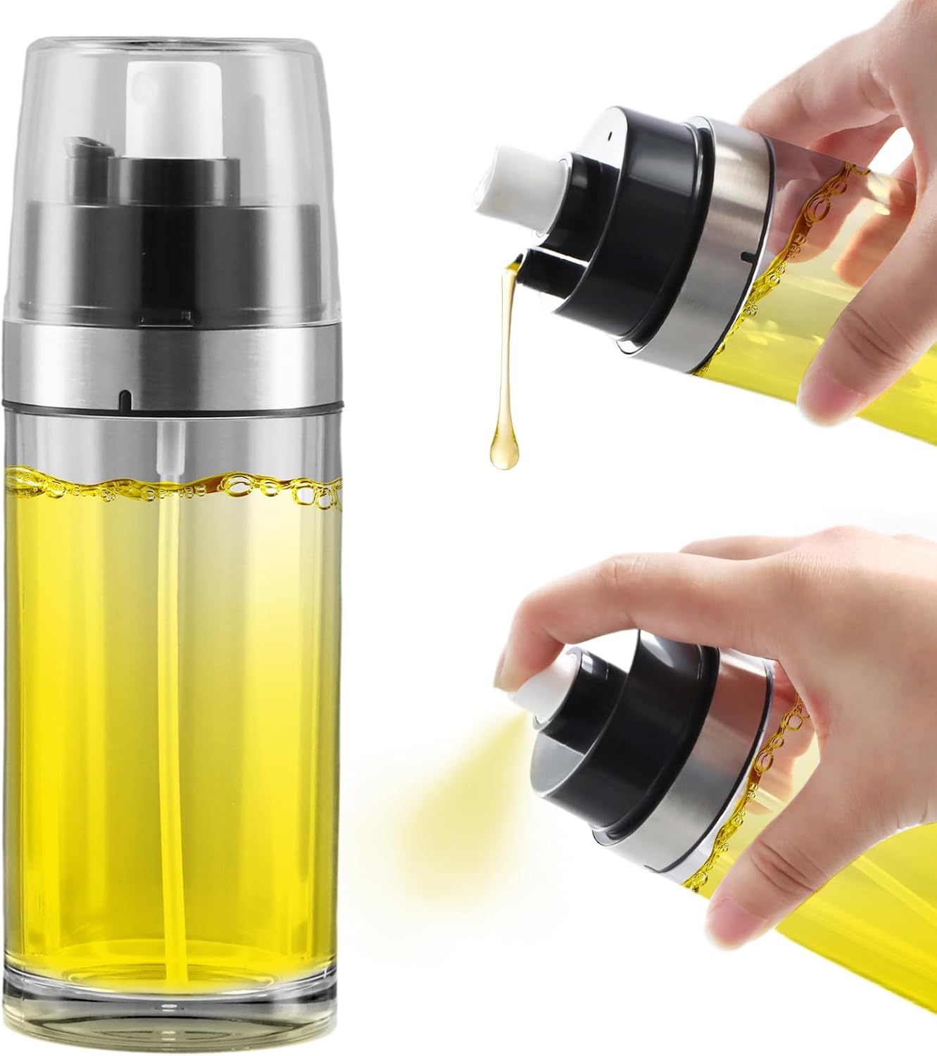 Oil Spray Bottle, Oil Dispenser Spray and Pour, Oil Sprayer for Cooking Air Fryer, Oil Mister Spray Bottle, Olive Dispenser Bottle for Kitchen image number 3