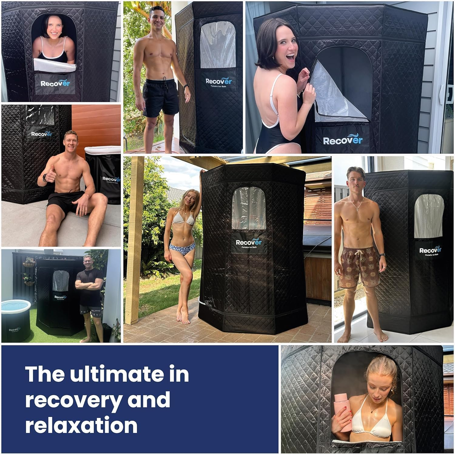 Steam Sauna Tent with Ice Bath Tub, Portable Sauna Box for Personal Home Spa for Relaxation Detox Athletes Therapy image number 2