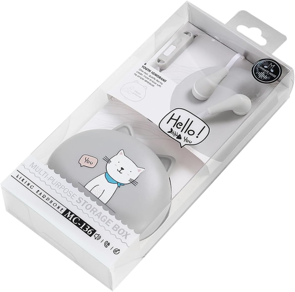 UKCOCO In-Ear Wired Earphones with Headphone Cable for Phones Silver Grey Design for Gym Running Travel Noise-Isolating Earbuds Compatible with Mobile Devices image number 3