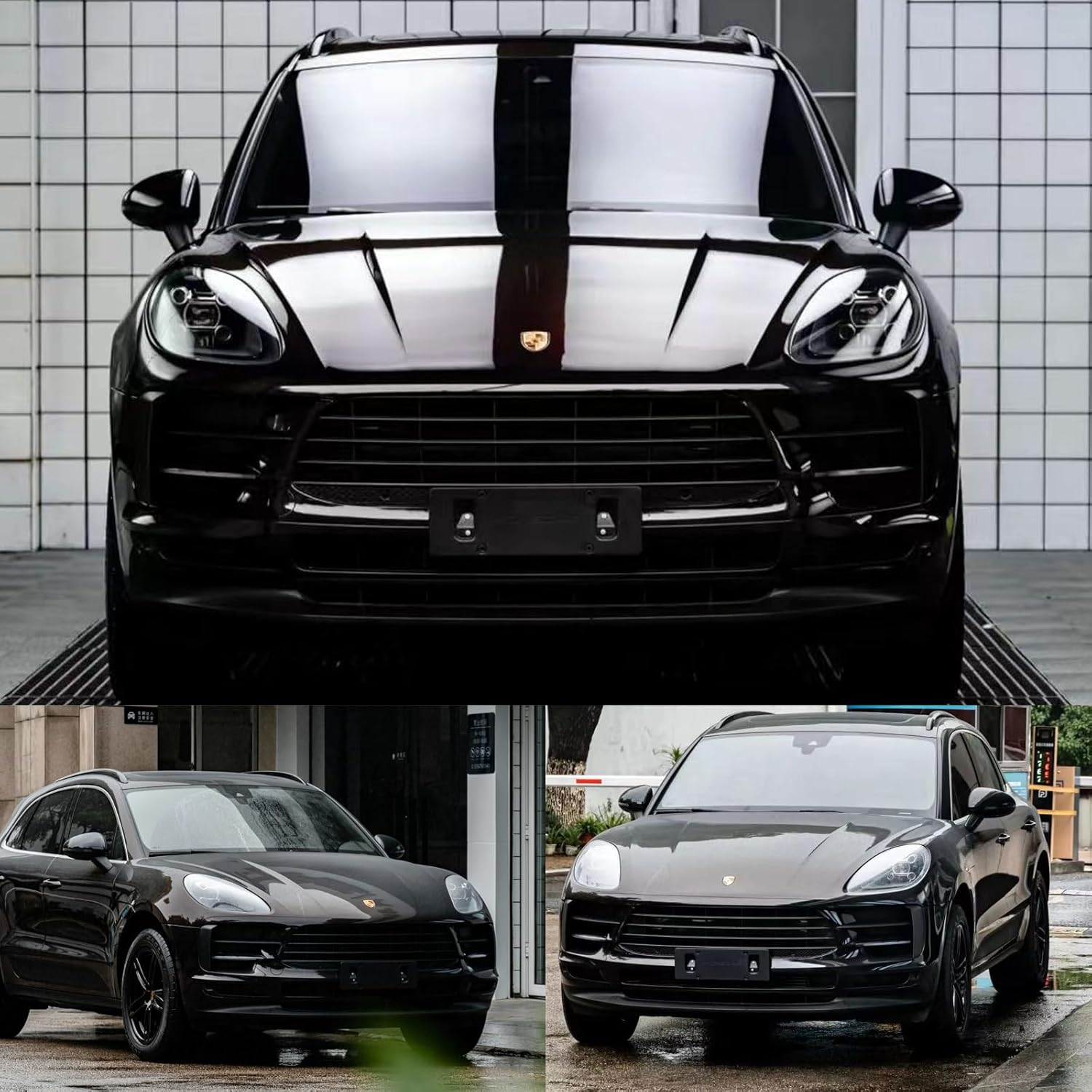 Chrome Black Charm Red Vinyl Wrap, Gloss Car Wrap Vinyl Roll Adhesive Decal Film Sheet Air Release Auto DIY Decor, Self-Adhesive Car Wrapping, HMH-BL-30CM