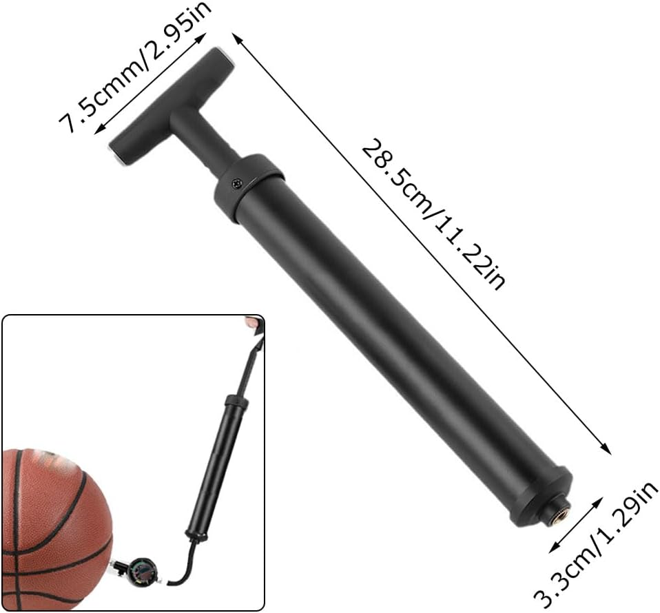 Esforzarse Basketball Air Pump, Portable Hand Air Ball Pump Inflator Kit, Multifunctional Soccer Ball Inflator with 4 Needles, 2 Nozzle and 1 Extension Hose, Volleyball Pump for All Exercise Balls image number 2