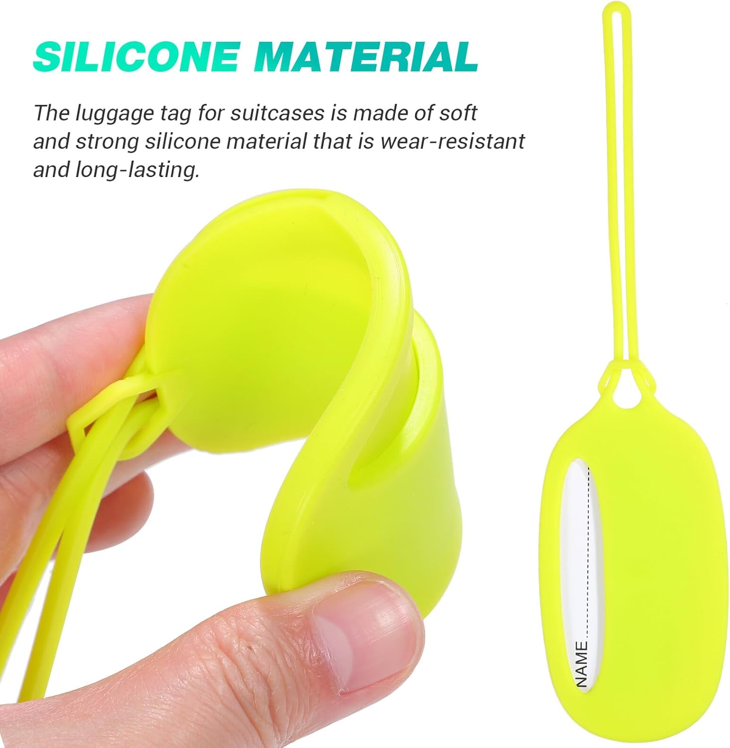 3 Pcs Silicone Luggage Tags for Suitcases Travel Bag Name Tags with Id Card Holder Soft Silicone Suitcase Labels for Easy Identification and Anti-Loss Versatile Use for Briefcases