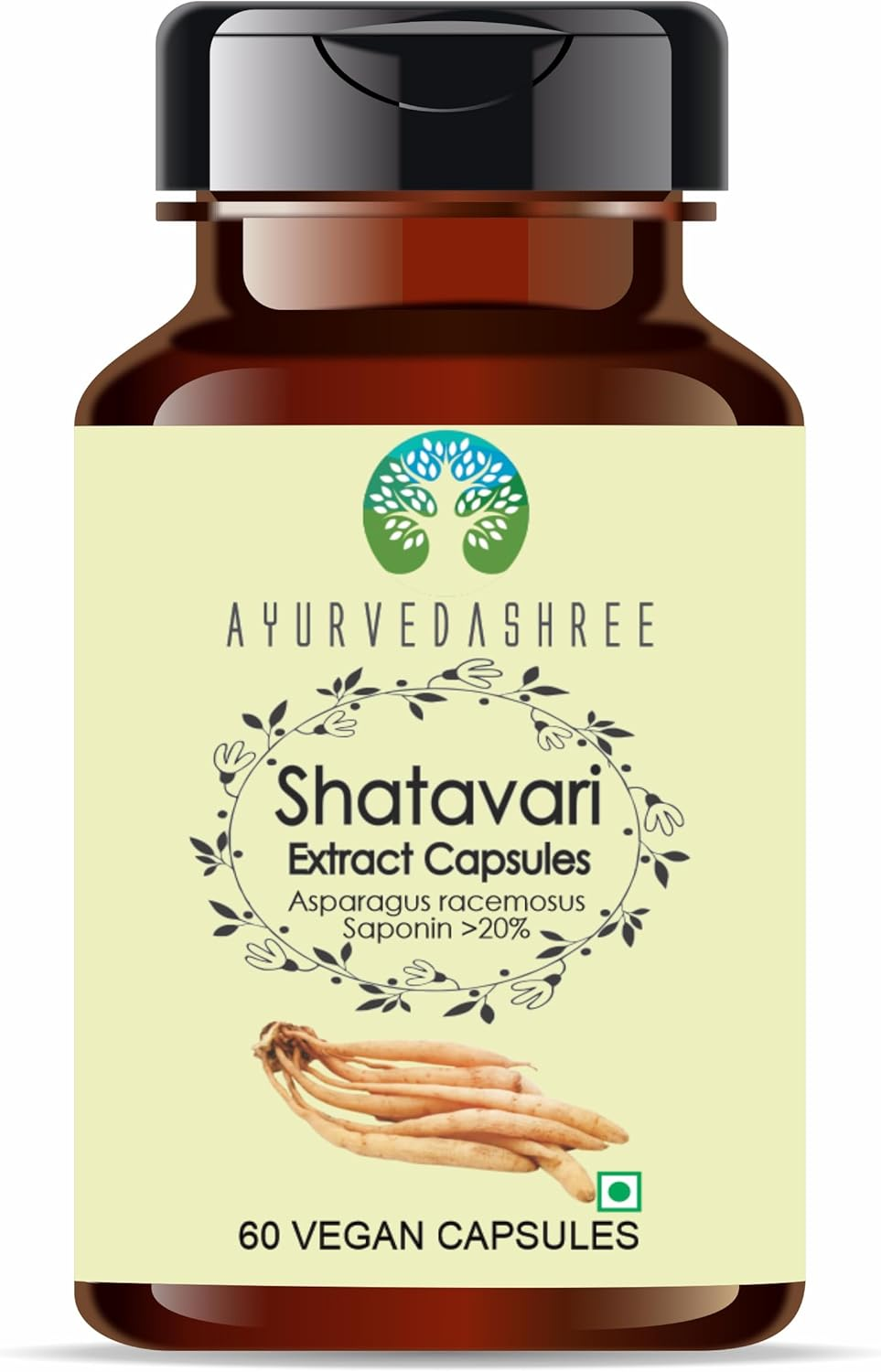 Shatavari Extract 500Mg - 60 Vegetarian Capsules | Asparagus Racemosus | All Natural | 100% Vegan | Gluten-Free | GMP Certified. image number 1