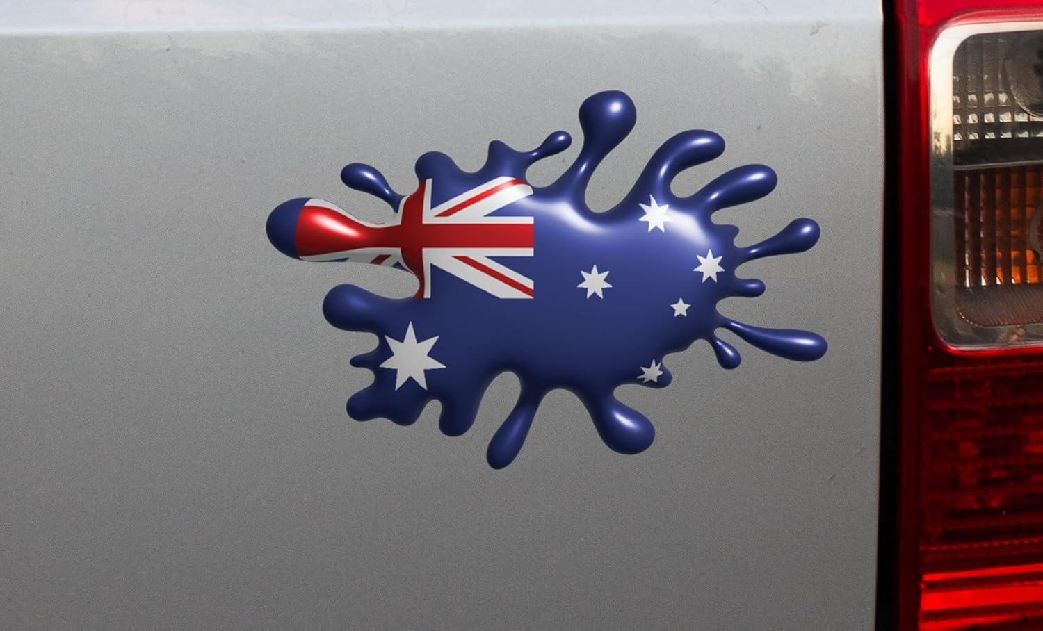 Australian Flag Splat Car Stickers &ndash; 2-Pack Flat Vinyl Decals with Printed 3D Effect (15X10Cm) &ndash; Weatherproof, Bubble-Free &ndash; Fun Aussie Flag Decoration for Cars, Utes, Australia Anzac Day image number 2