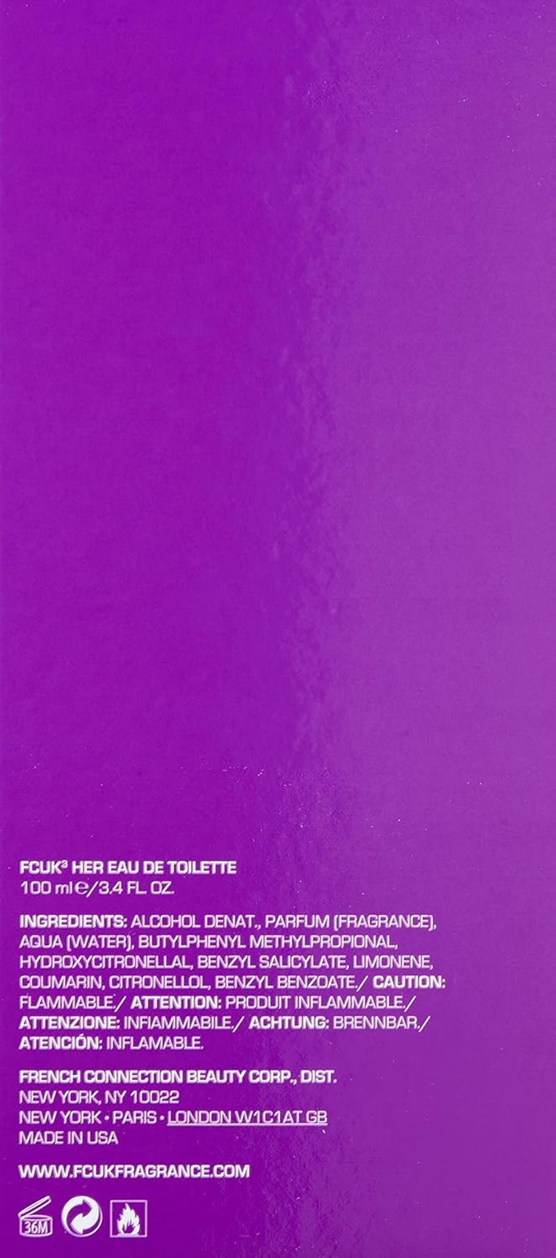 FCUK French Connection Fcuk 3 Uk Eau-De-Toilette Spray, 100Ml image number 4