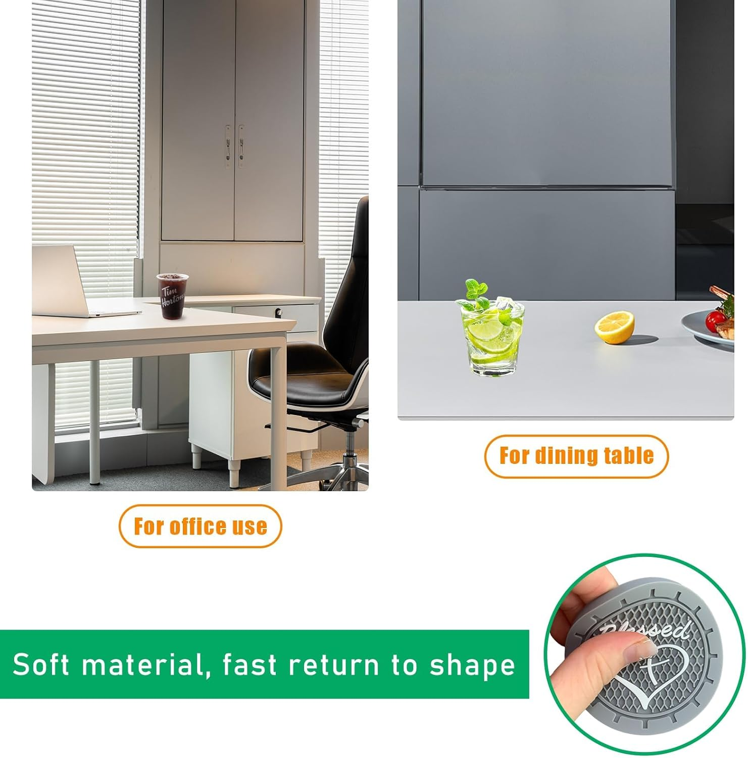 4PCS Car Cup Holder Coaster, Non-Slip PVC Insert Cup Coaster, 2.76 Inch Blessed Cross and Heart Christian Auto Drink Cup Mat, Universal Interior Accessories for Women Girls (Gray) - Grey image number 6