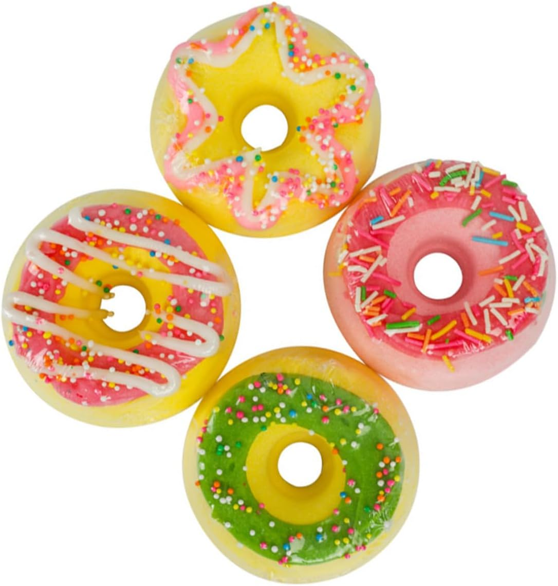 PLAFOPE 4Pcs Essential Oils Spa Balls Moisturizing Hydrating Doughnut Shape Shower Salt Balls Random Style image number 1