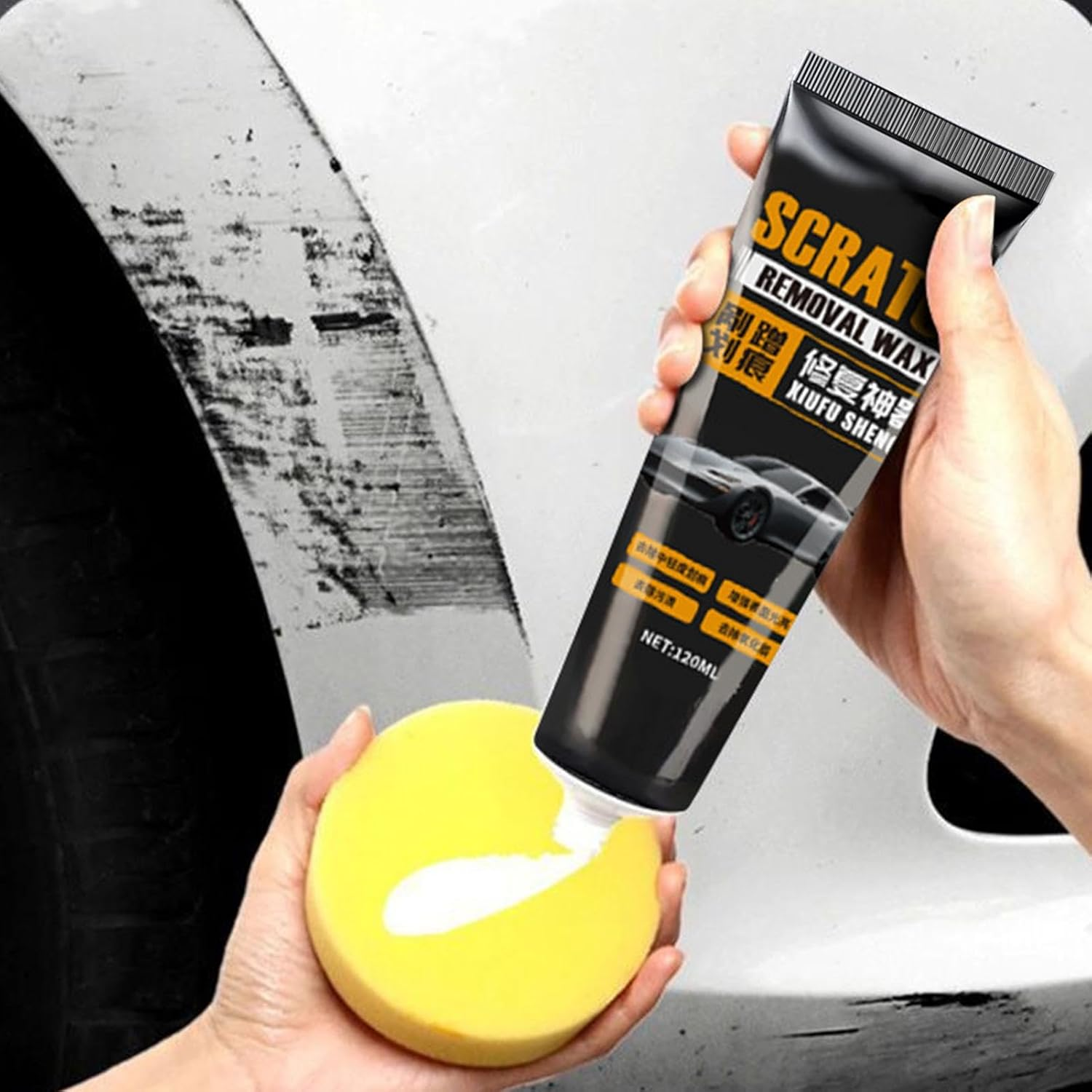 Car Paint Scratch Wax | 4.05Oz Scratch Remover for Vehicles - General Trucks Polish Scratch Remover for Water Dirt Easily Repair Paint image number 4